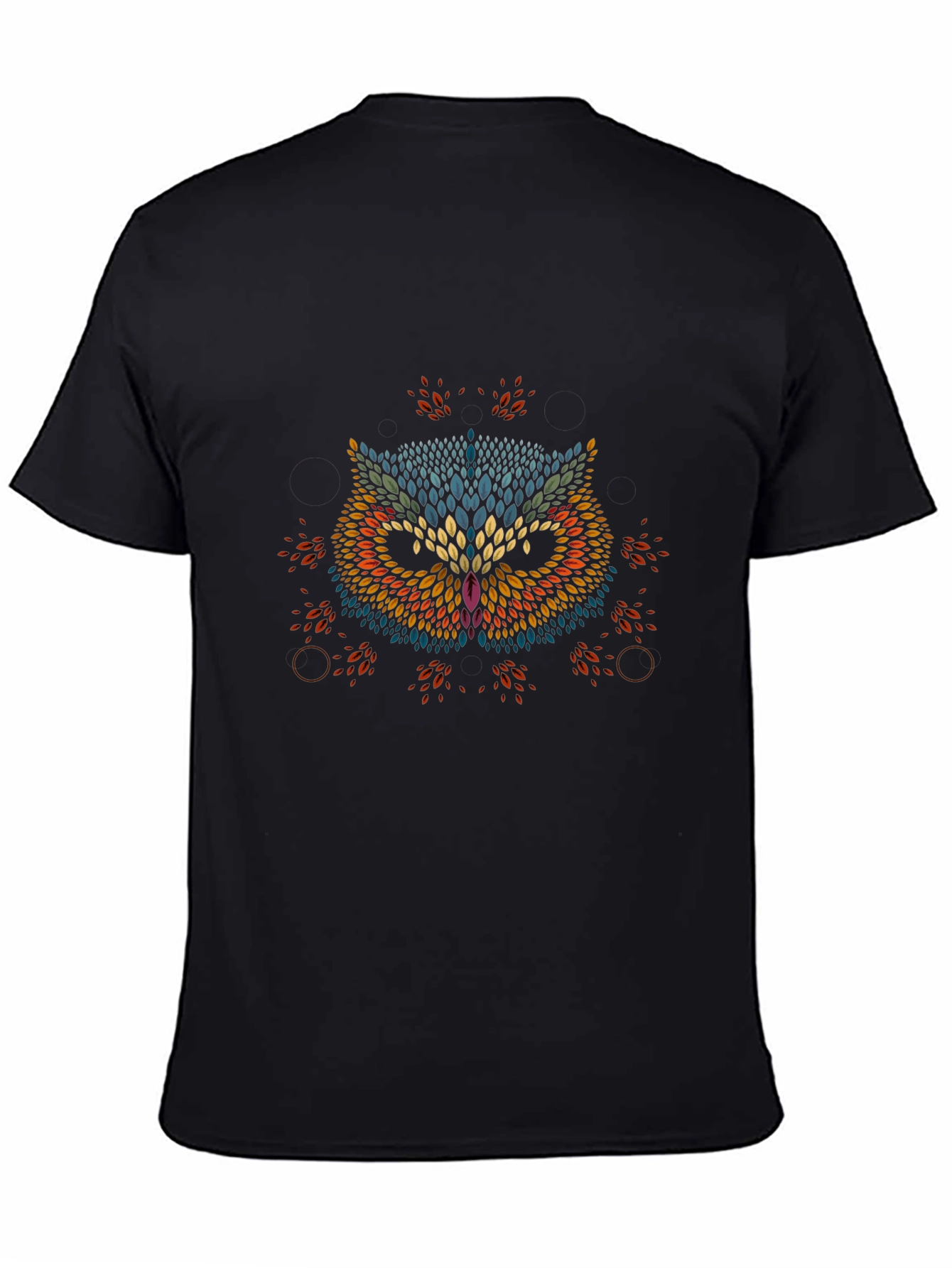 Artistic Owl Graphic T-Shirt - Stylish Crew Neck Tee