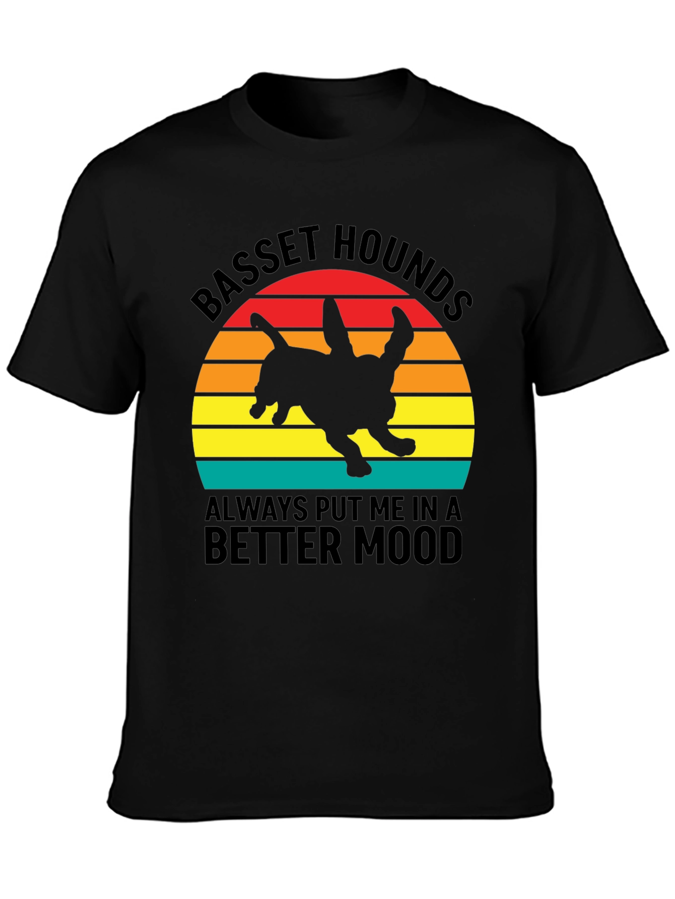 Basset Hound Sunset Graphic T-Shirt