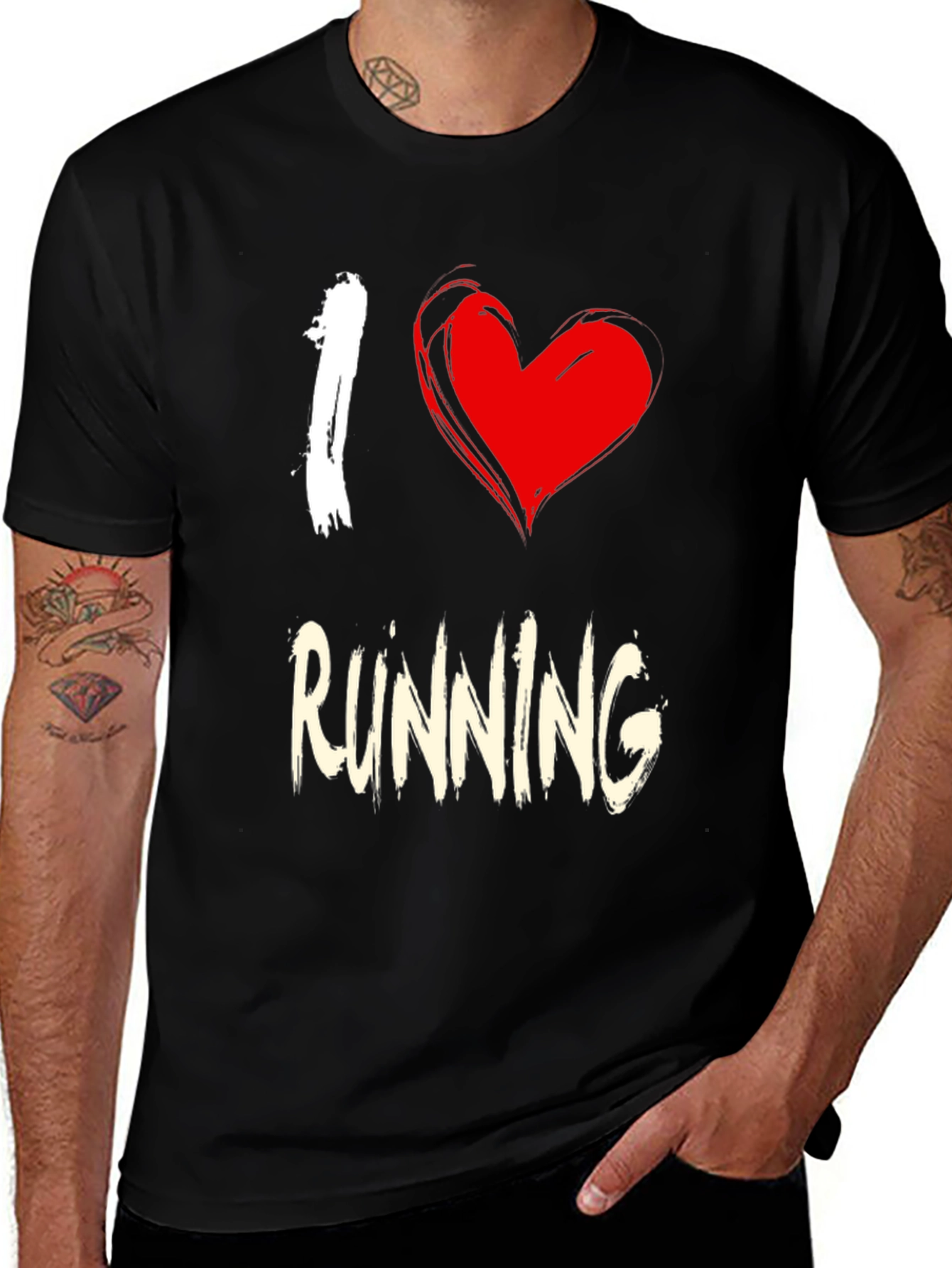 I Heart Running Black T-Shirt