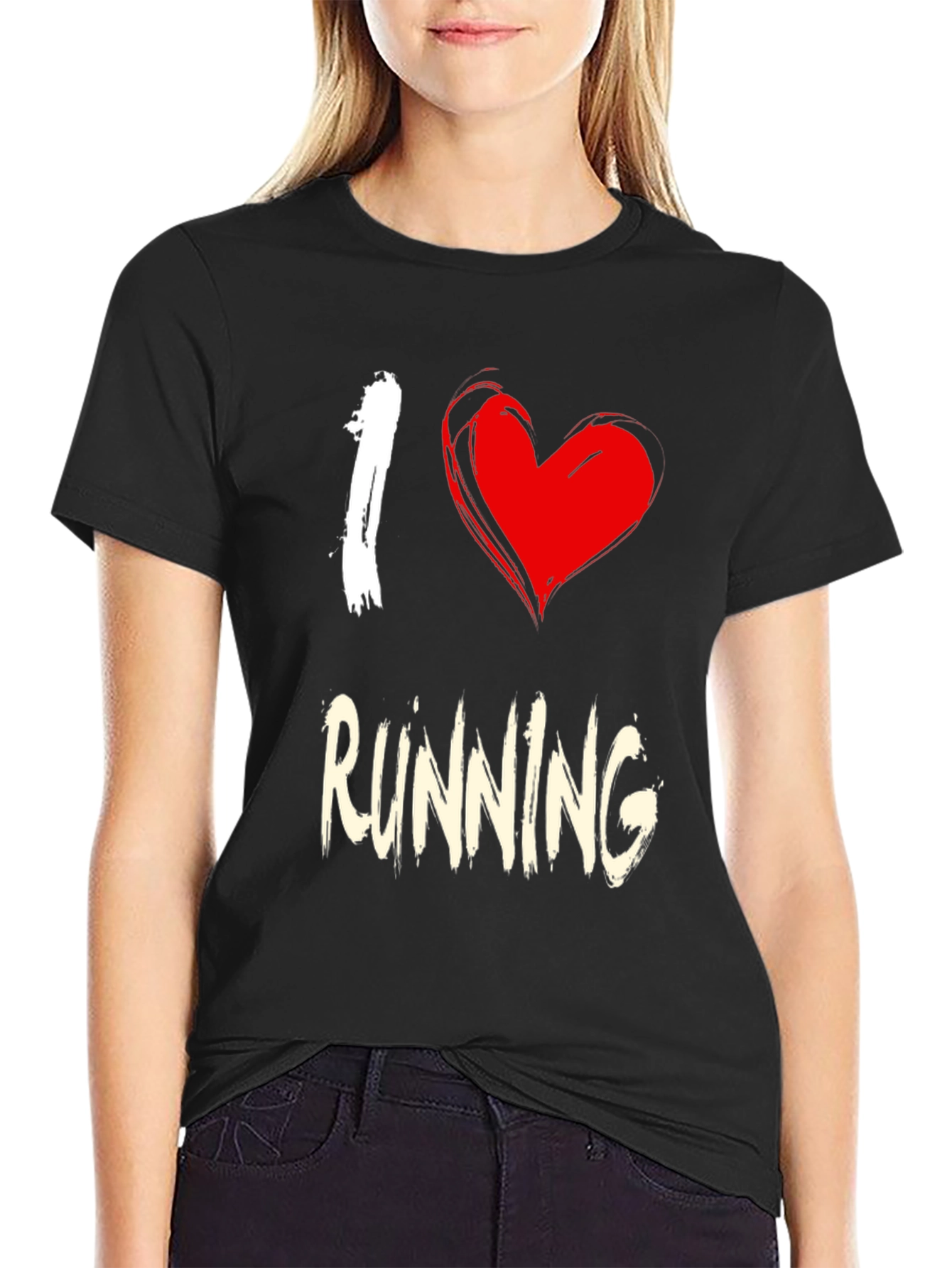I Heart Running Black T-Shirt