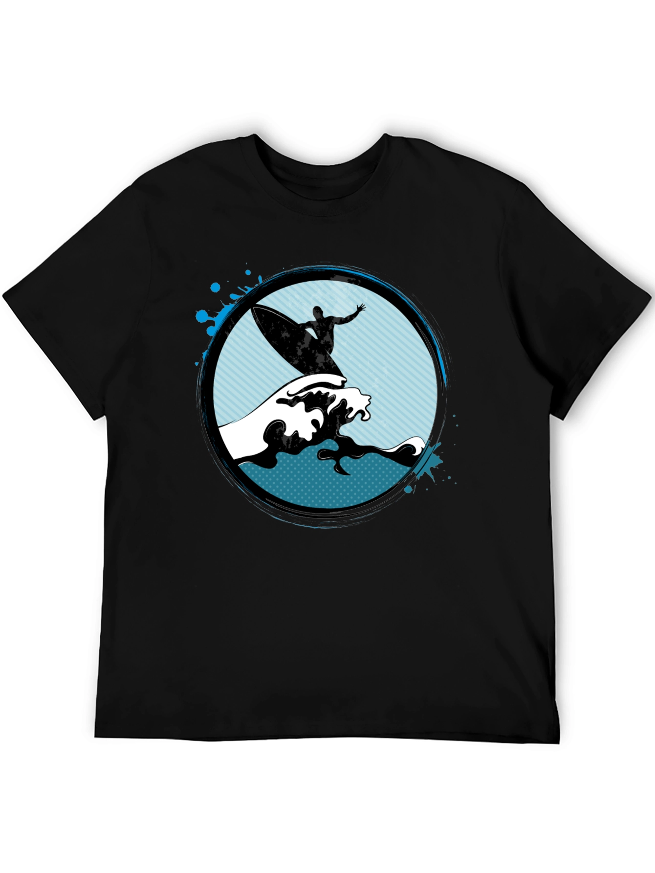 Surfer Graphic Black T-Shirt