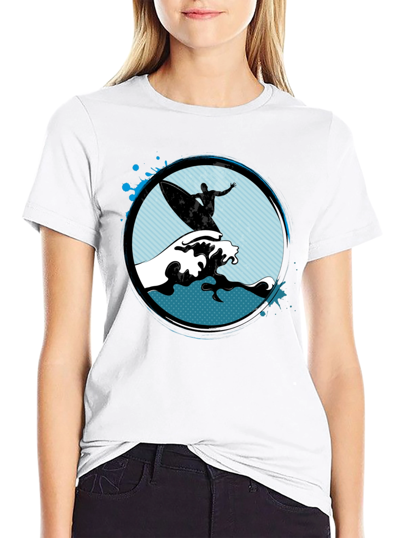 Surfer Graphic Black T-Shirt