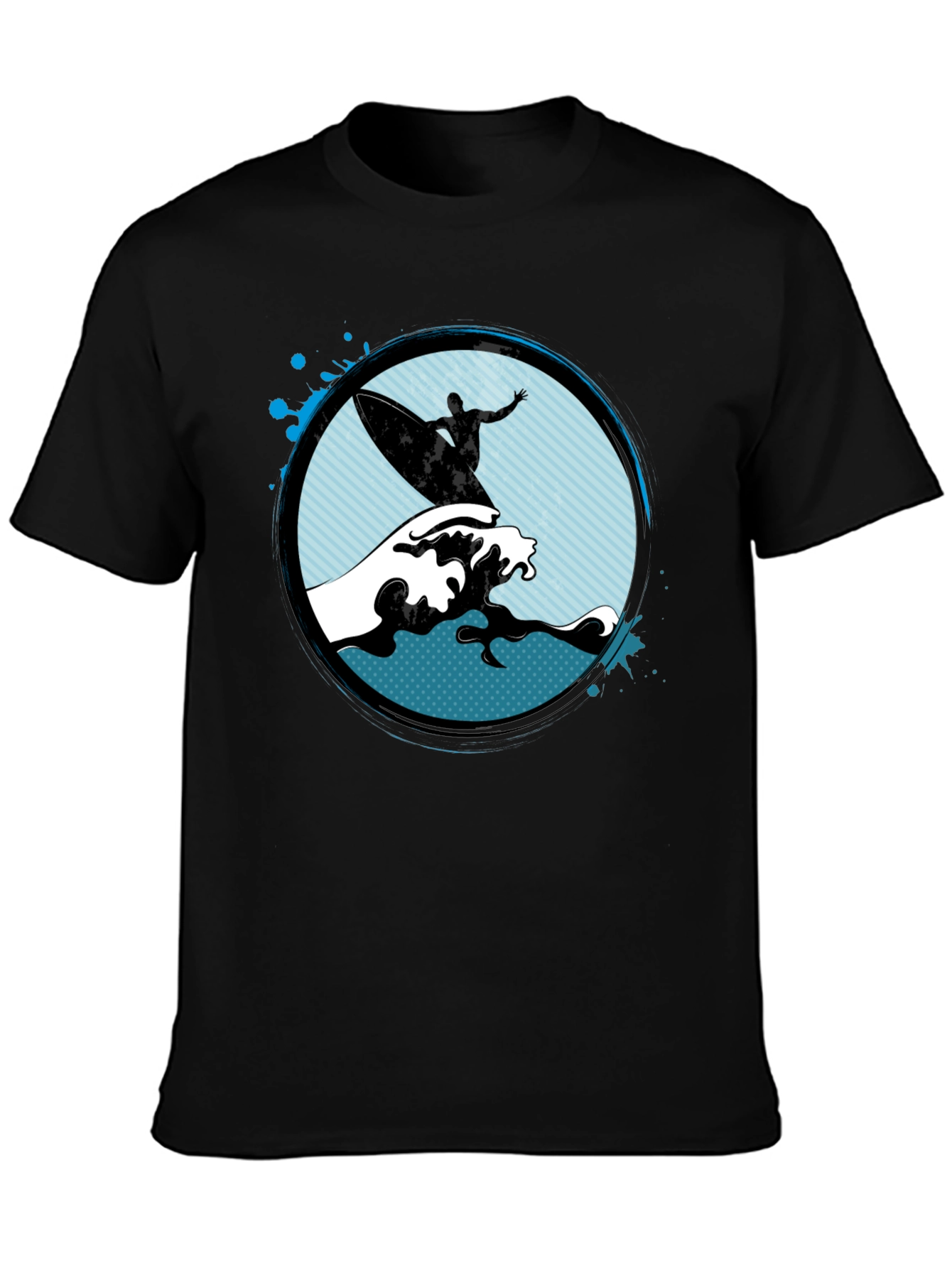 Surfer Graphic Black T-Shirt