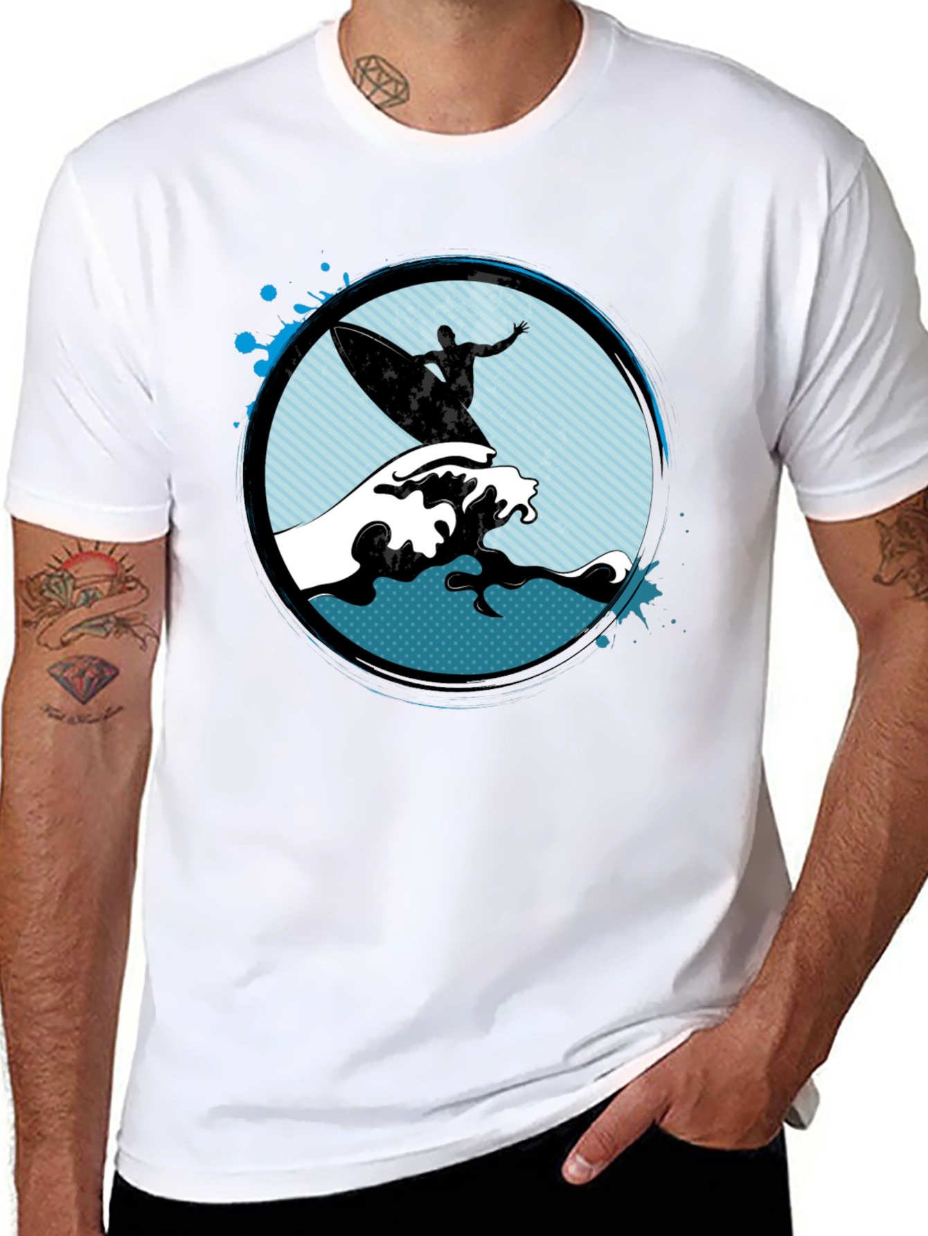 Surfer Graphic Black T-Shirt