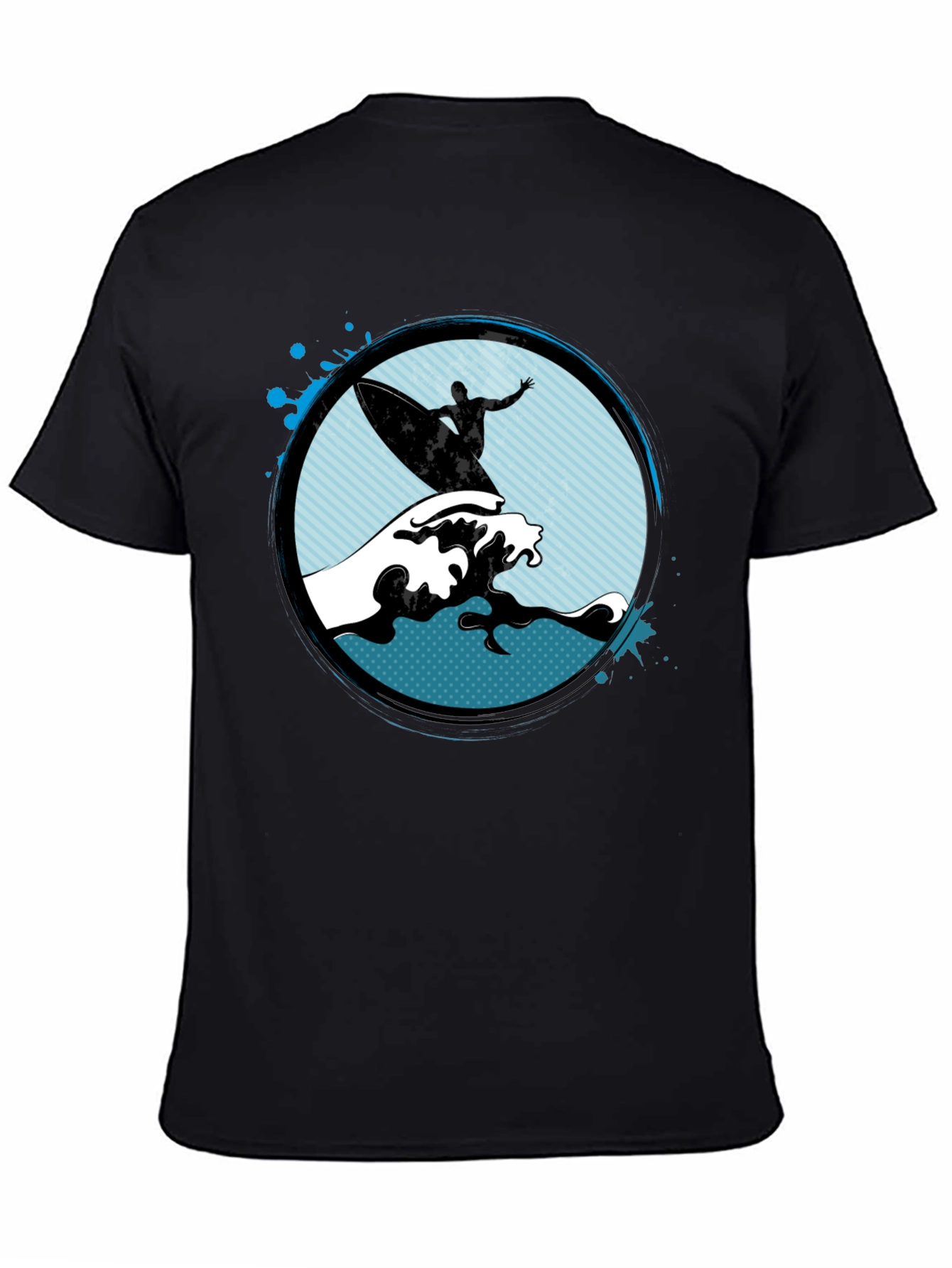 Surfer Graphic Black T-Shirt
