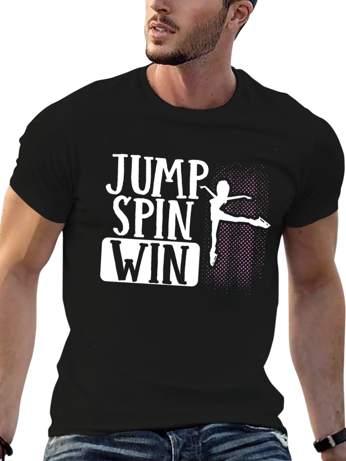 Jump Spin Win Figure Skating Graphic Tee