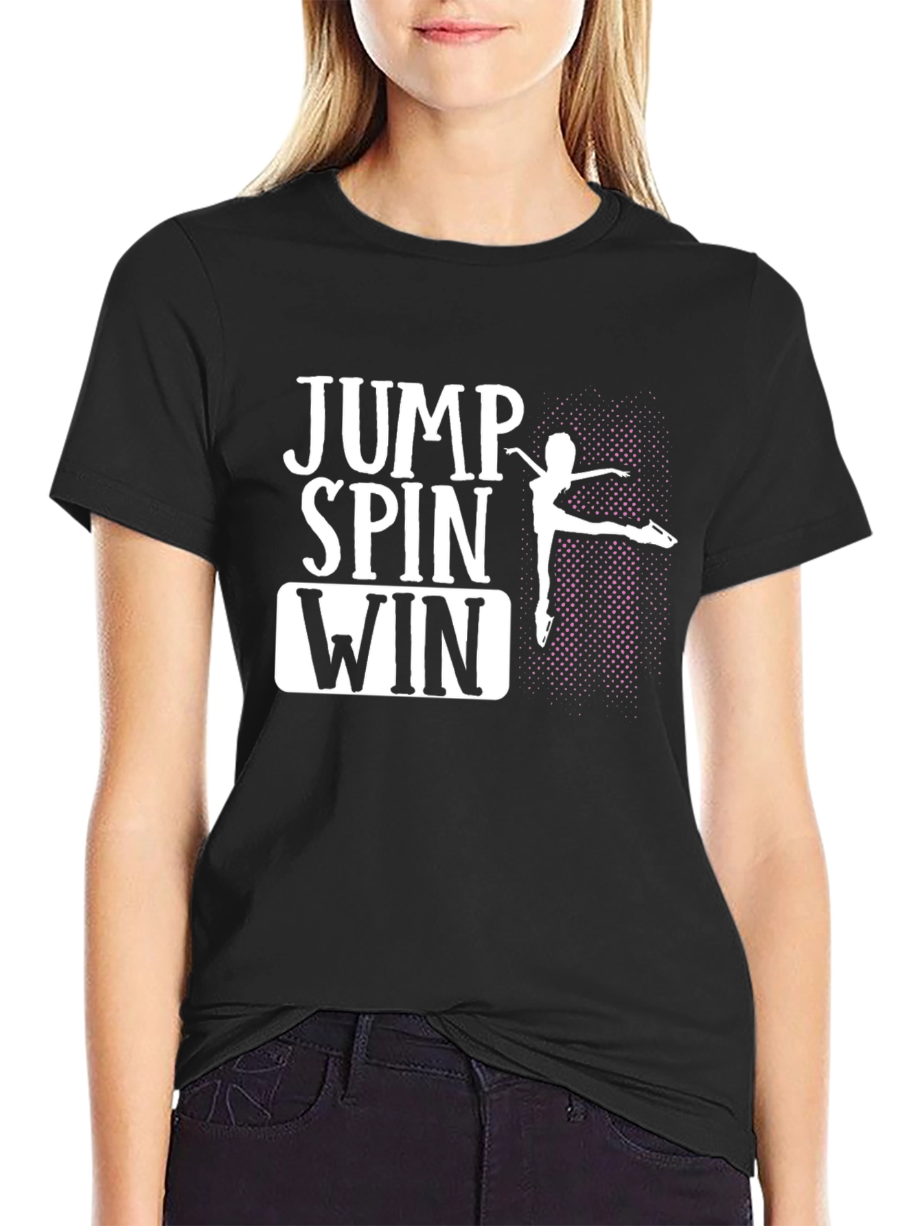 Jump Spin Win Figure Skating Graphic Tee