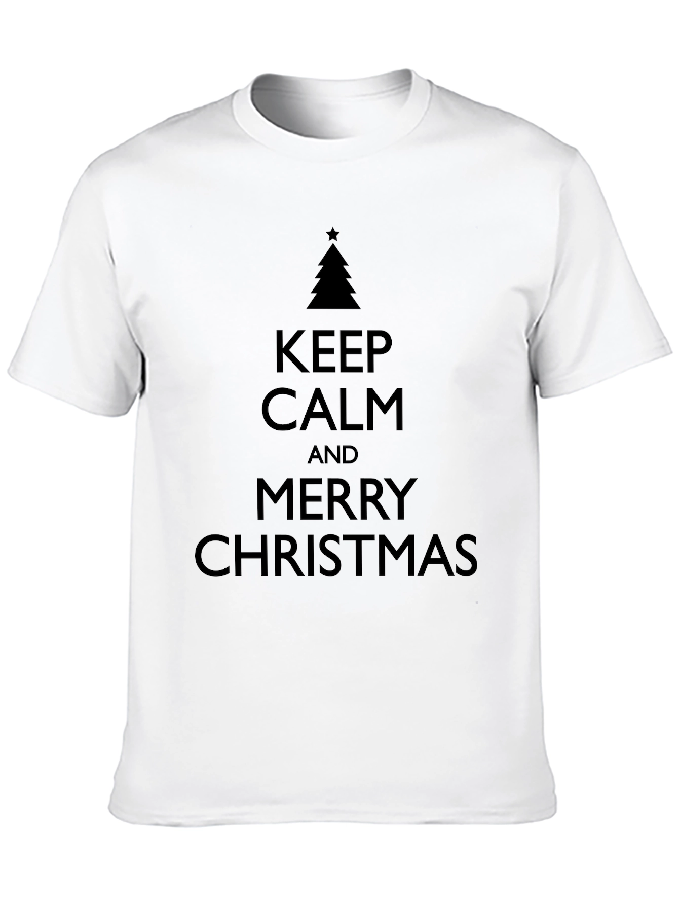 Keep Calm Merry Christmas Black Graphic T-Shirt