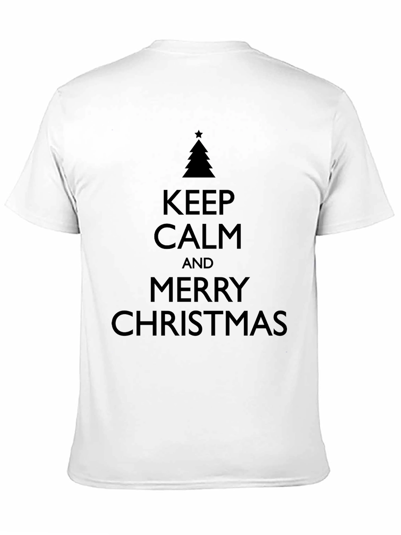 Keep Calm Merry Christmas Black Graphic T-Shirt