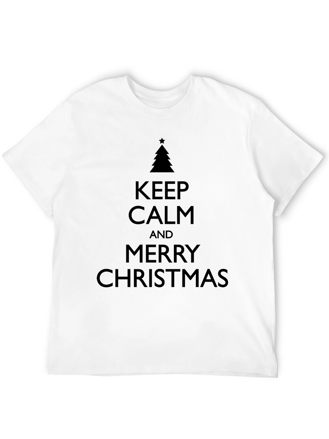 Keep Calm Merry Christmas Black Graphic T-Shirt