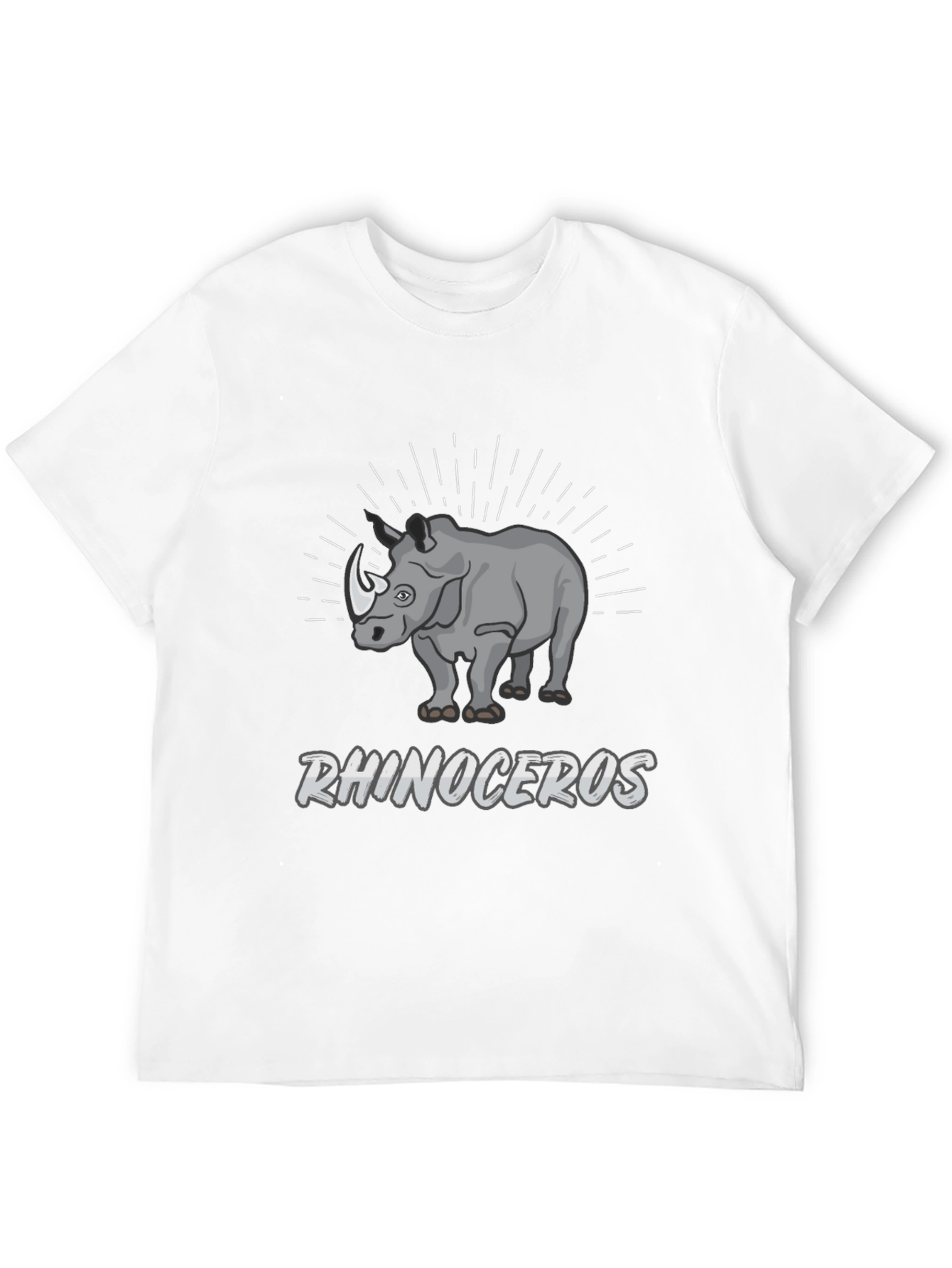 Rhinoceros Graphic Print Black T-Shirt