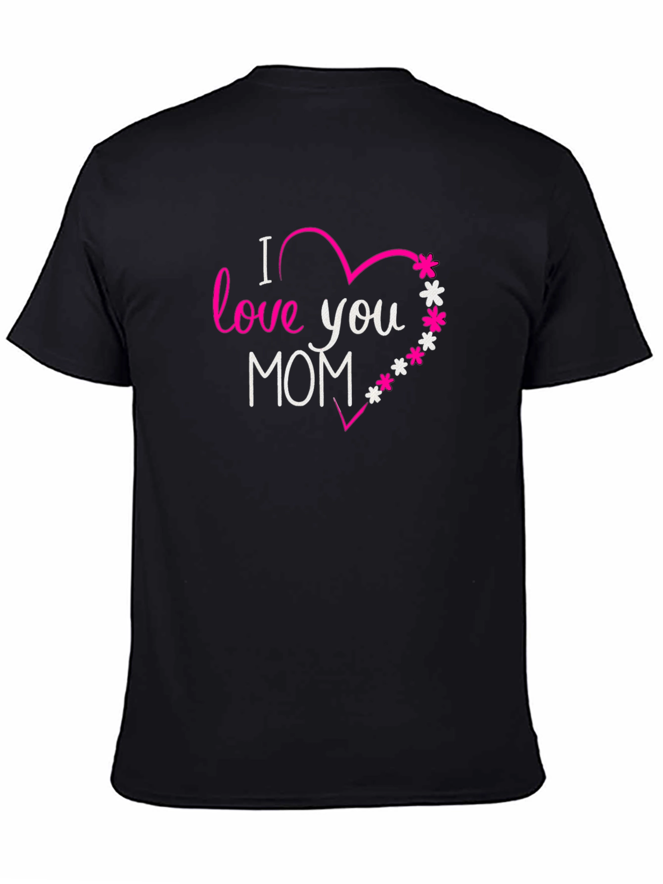 I Love You Mom Graphic Tee - Black