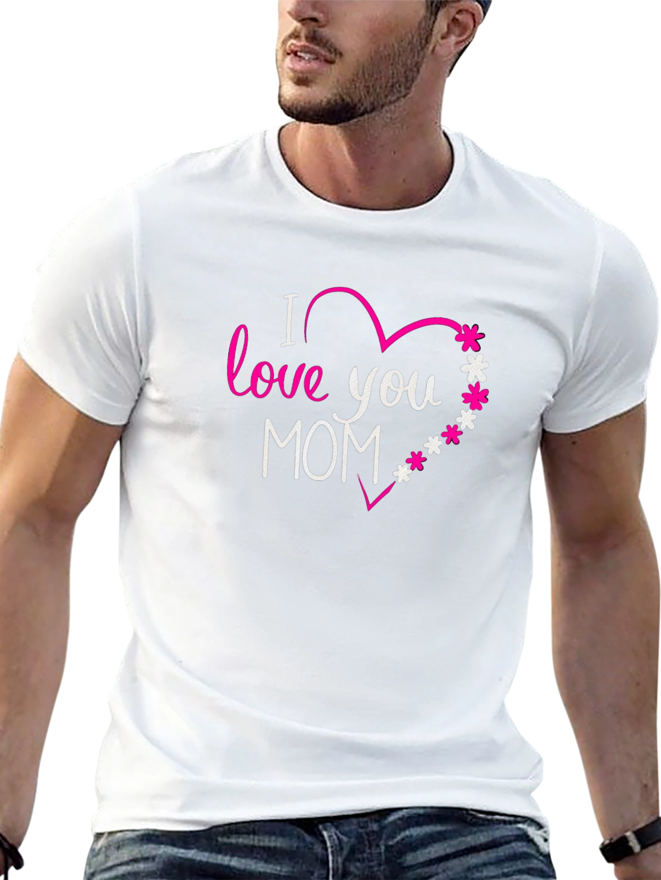 I Love You Mom Graphic Tee - Black