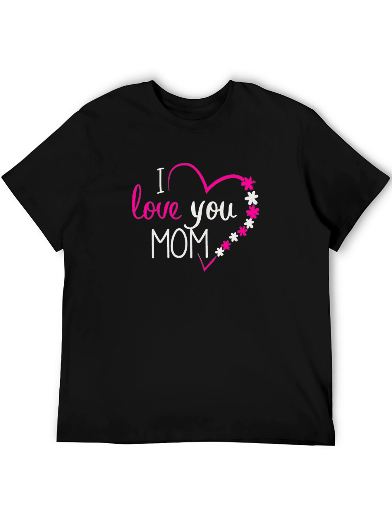 I Love You Mom Graphic Tee - Black