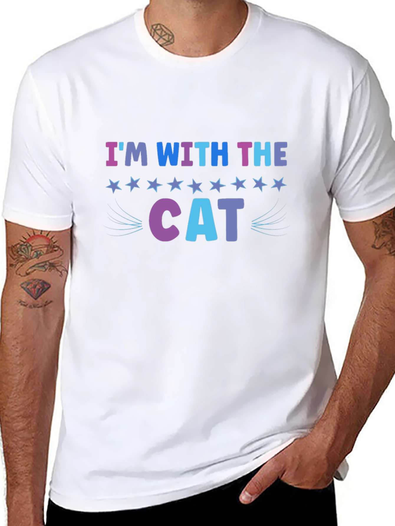 Im With The Cat T-Shirt Starry Design