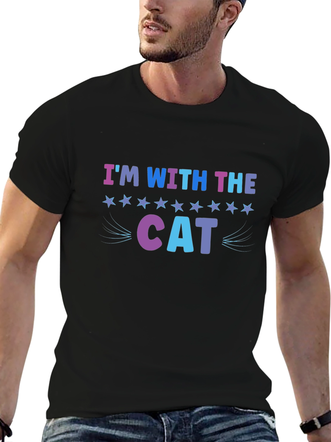 Im With The Cat T-Shirt Starry Design