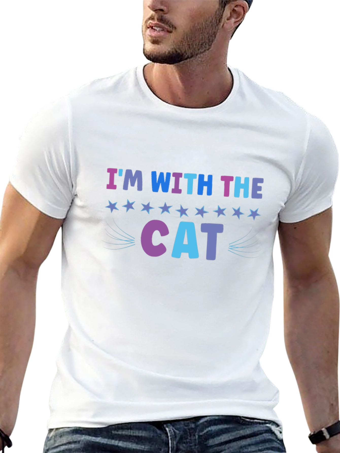 Im With The Cat T-Shirt Starry Design