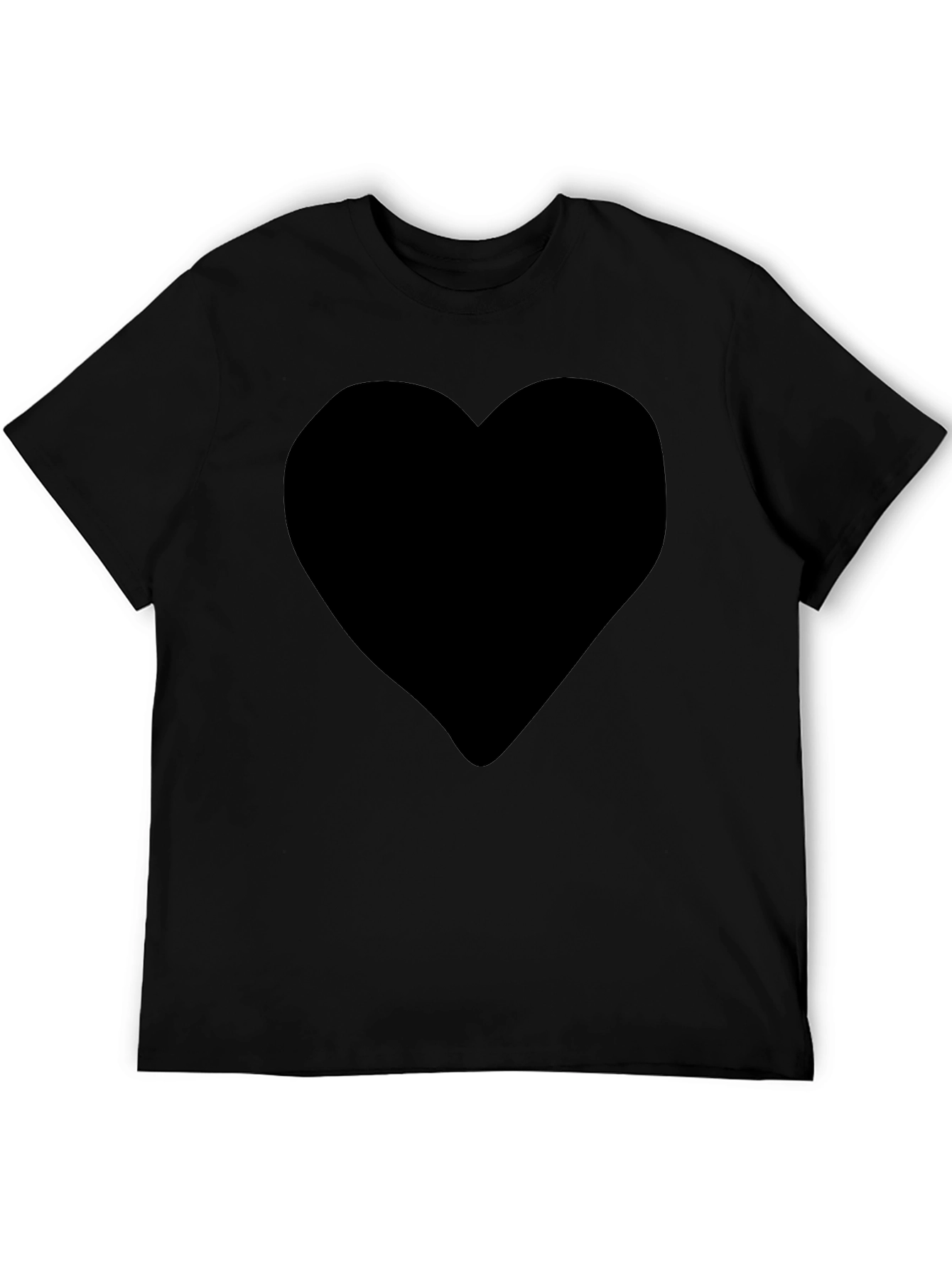 Black Heart Graphic Tee - Mens Crew Neck