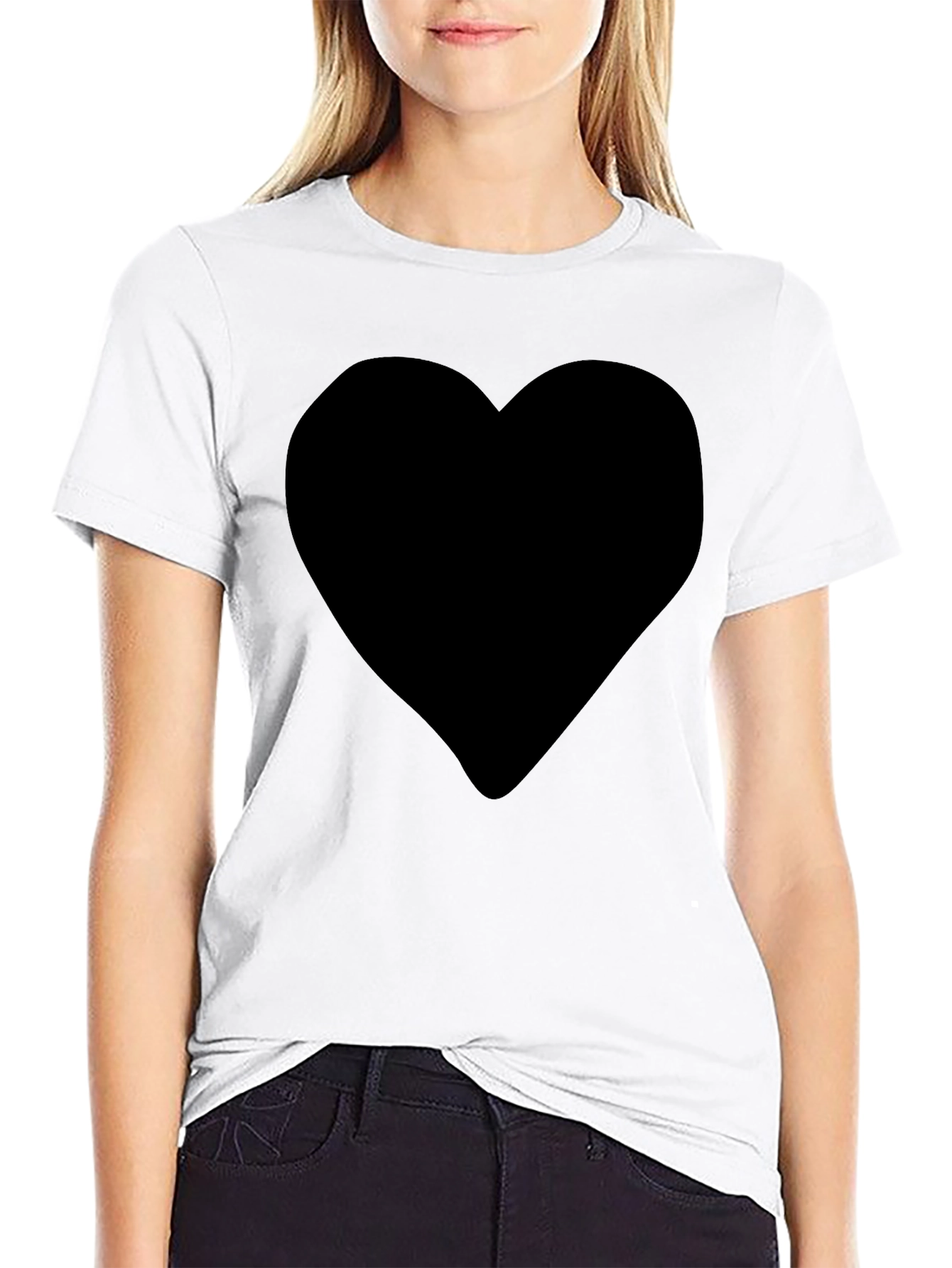 Black Heart Graphic Tee - Mens Crew Neck