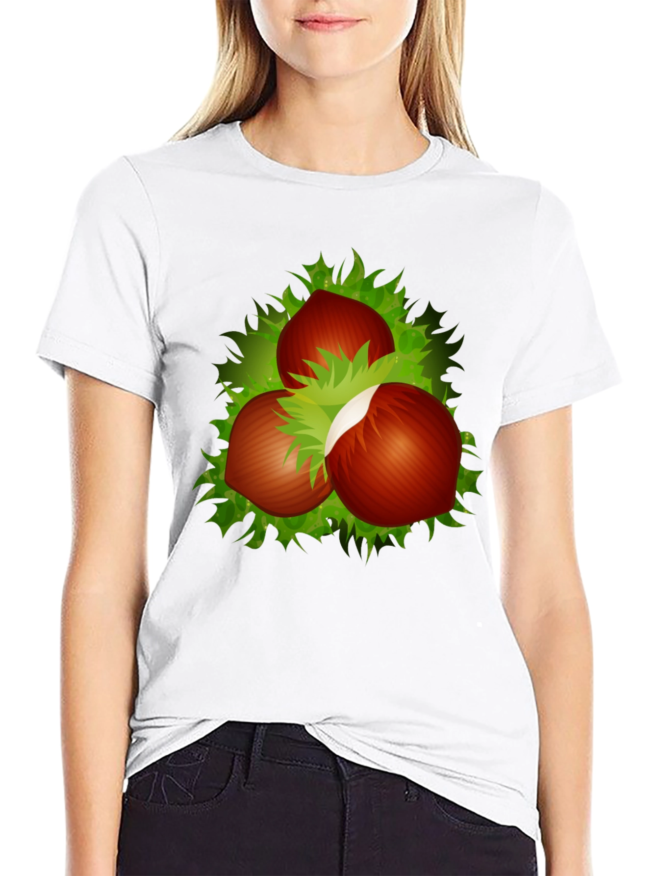 Hazelnut Cluster Graphic Black T-Shirt