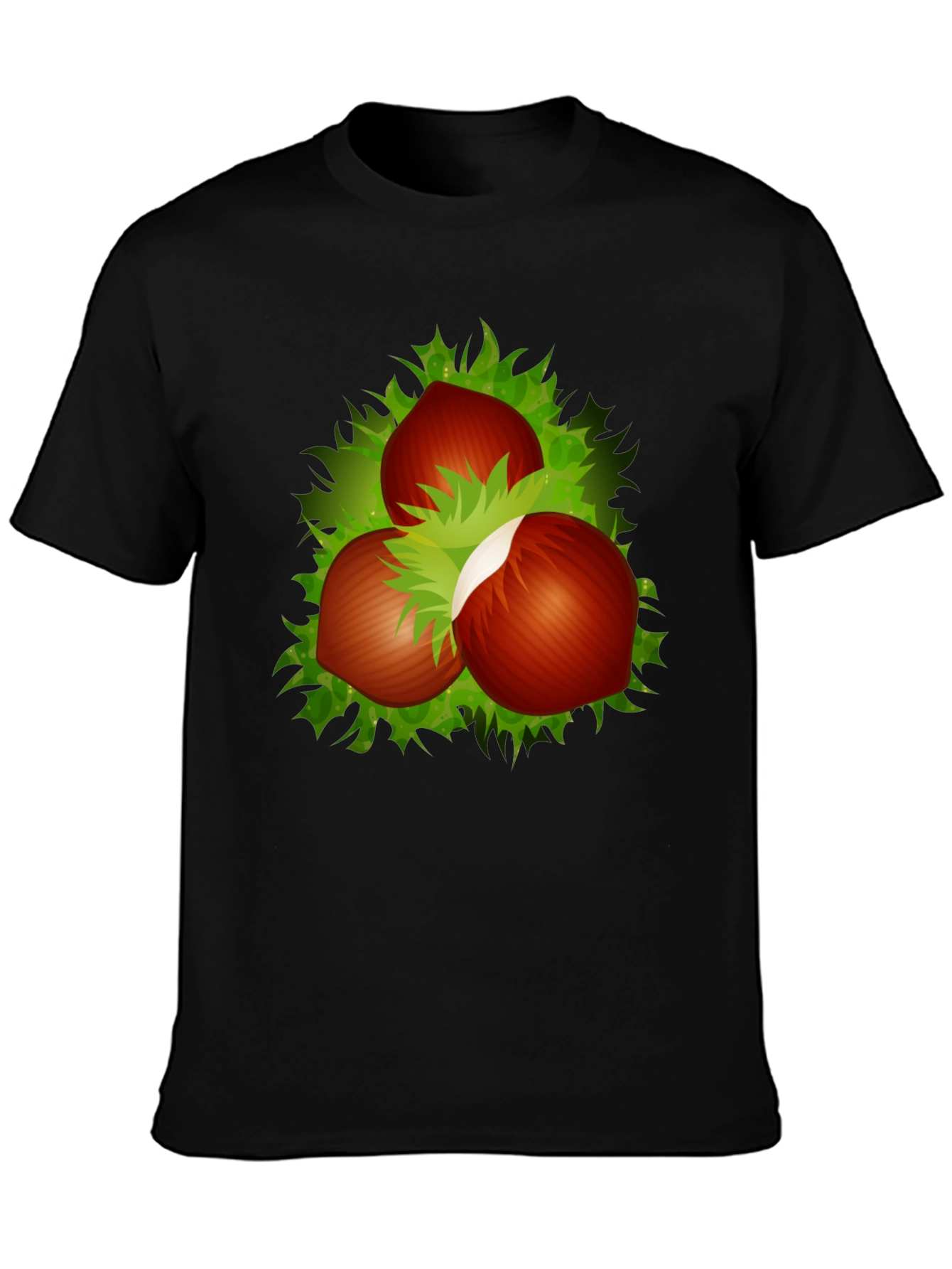 Hazelnut Cluster Graphic Black T-Shirt