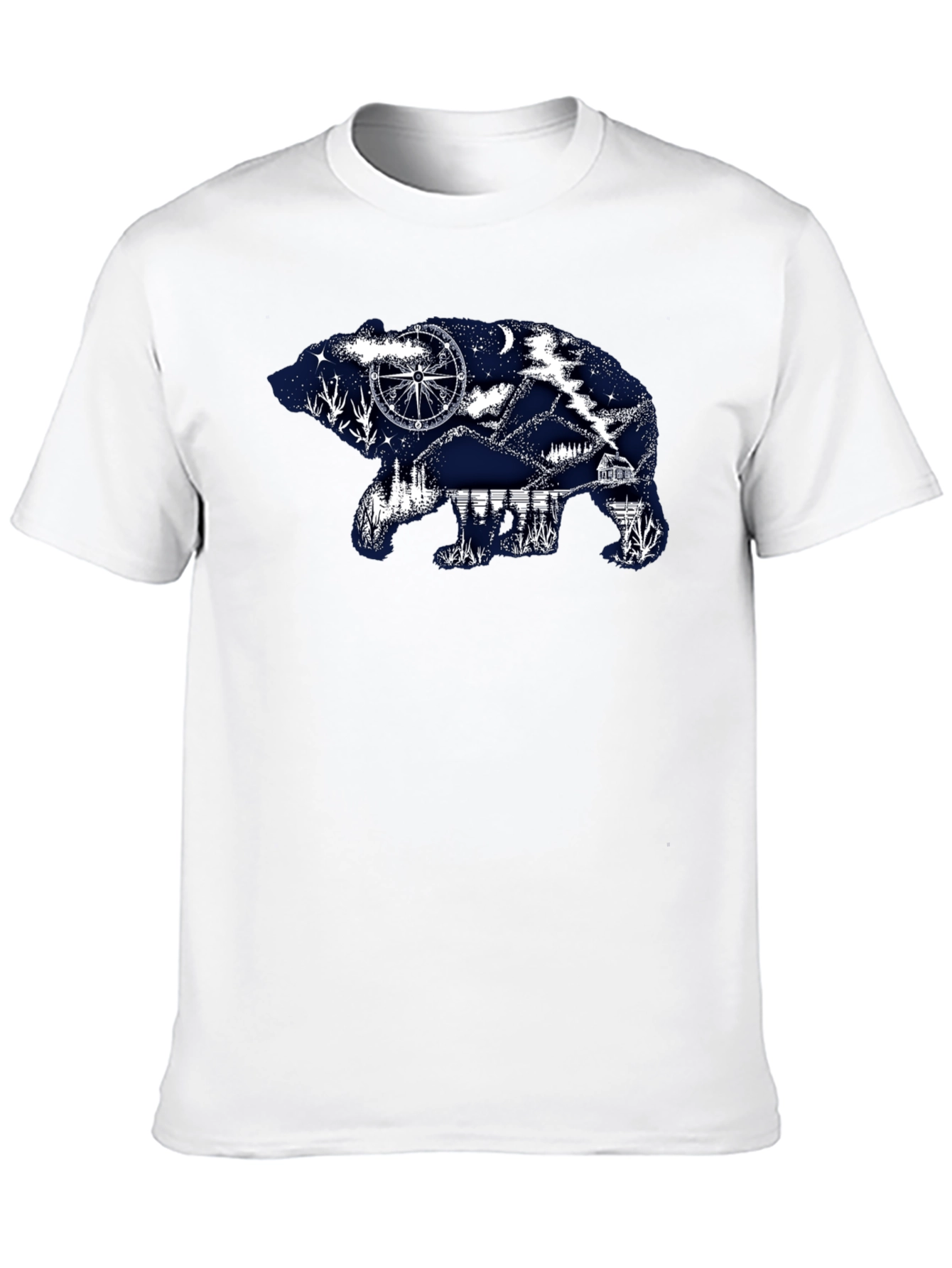 Bear Silhouette Graphic Print T-Shirt