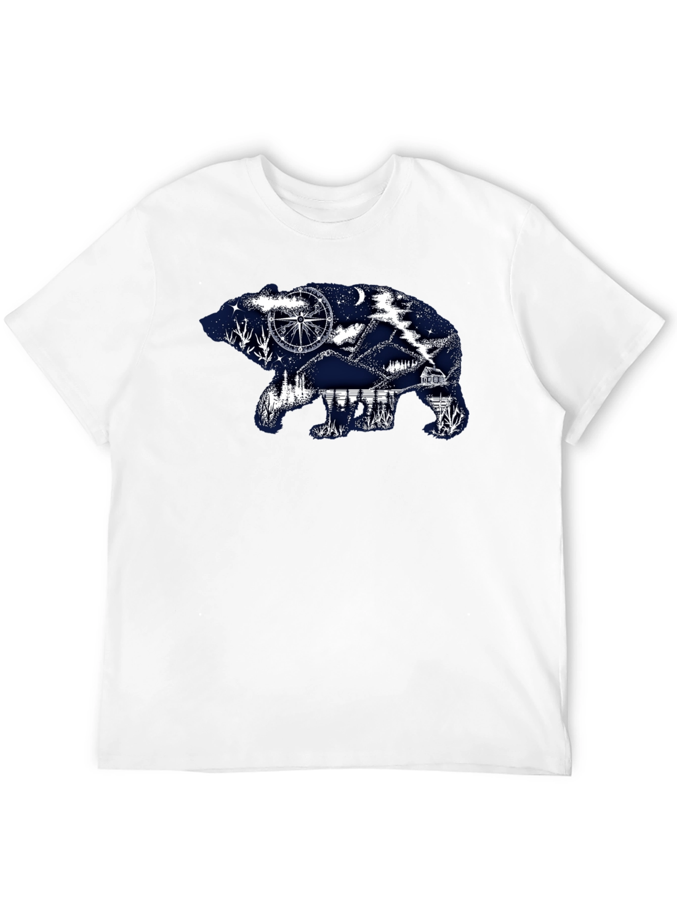 Bear Silhouette Graphic Print T-Shirt