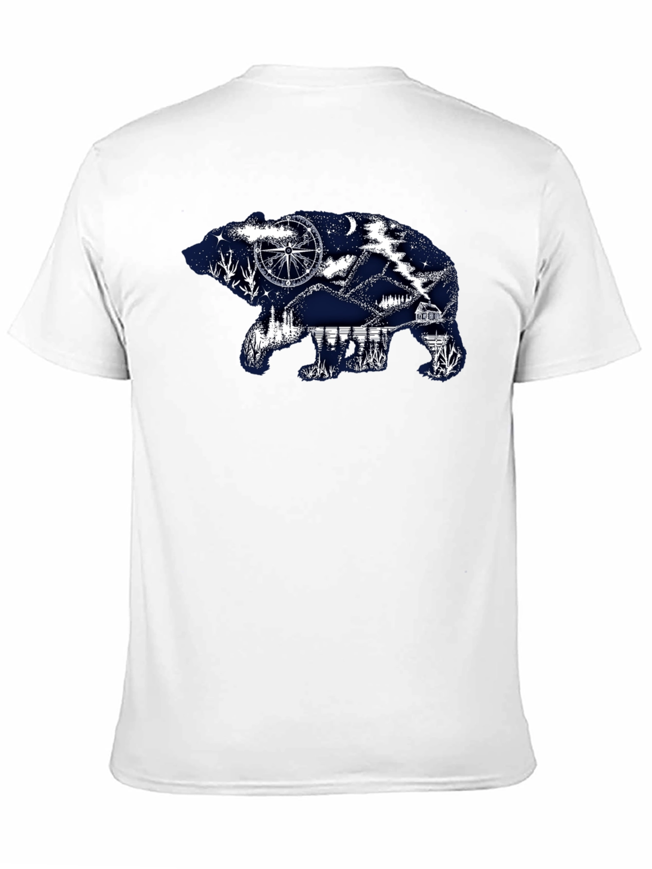 Bear Silhouette Graphic Print T-Shirt