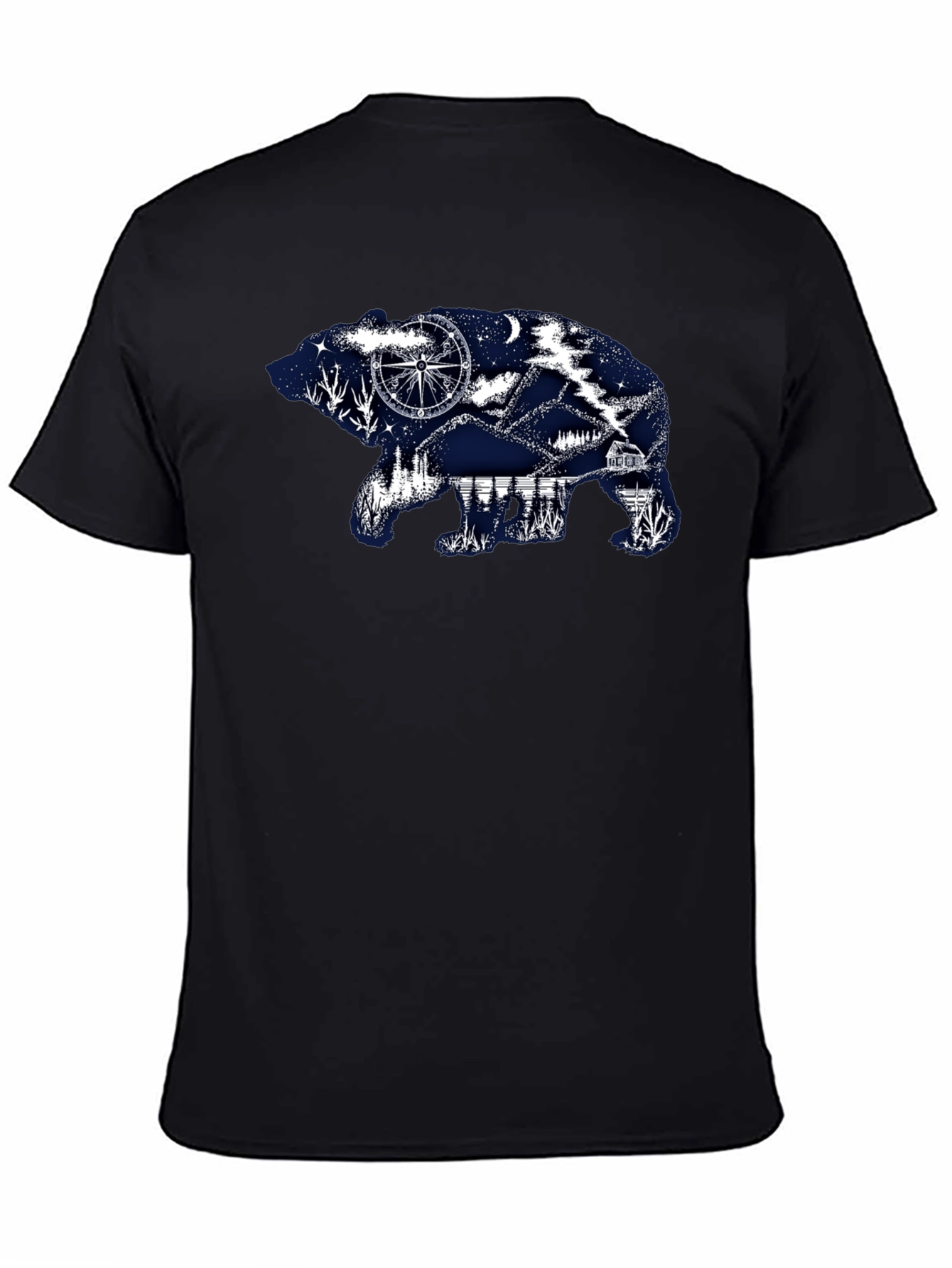 Bear Silhouette Graphic Print T-Shirt