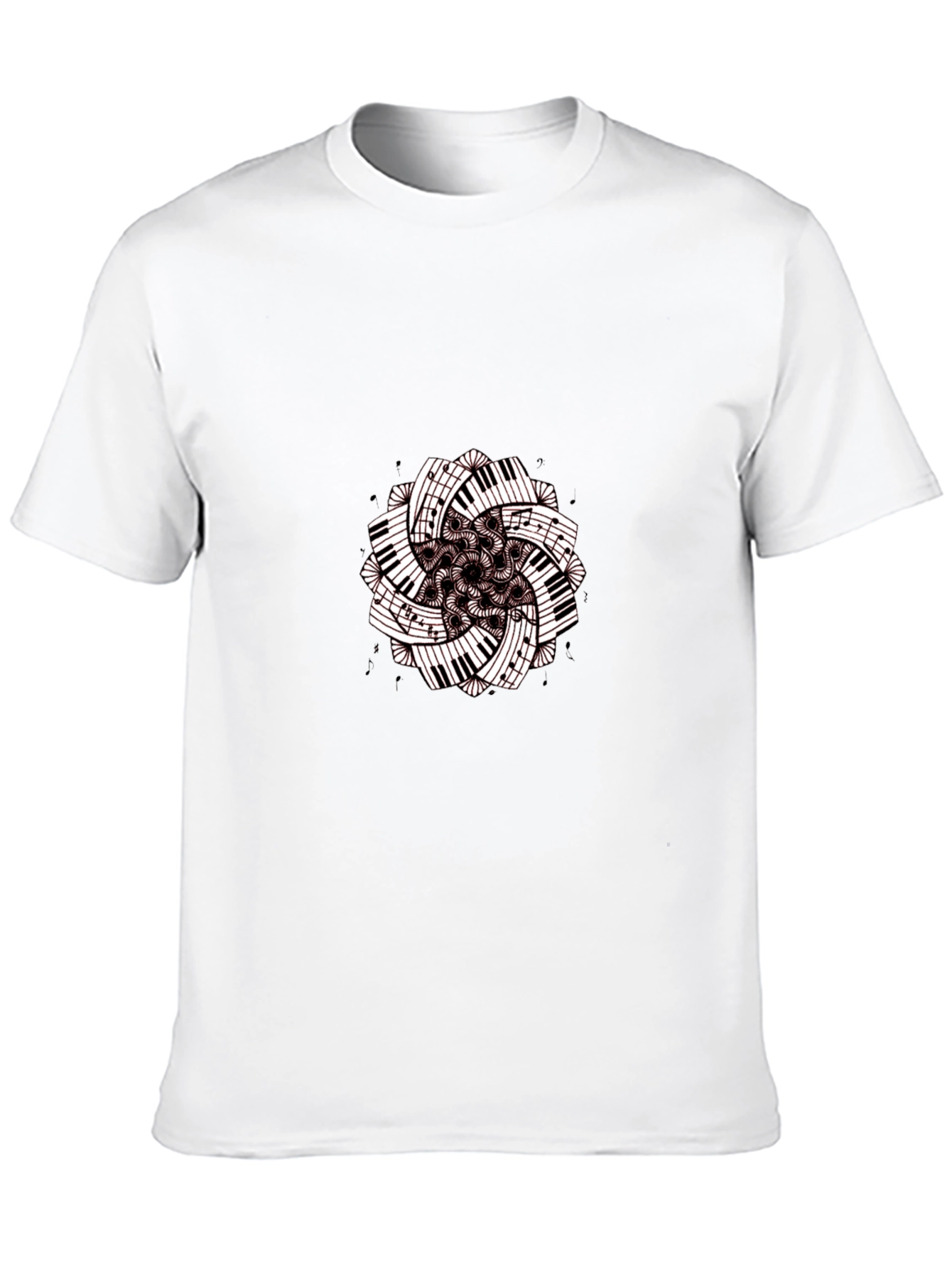 Musical Mandala Graphic Tee - Black Cotton Comfort