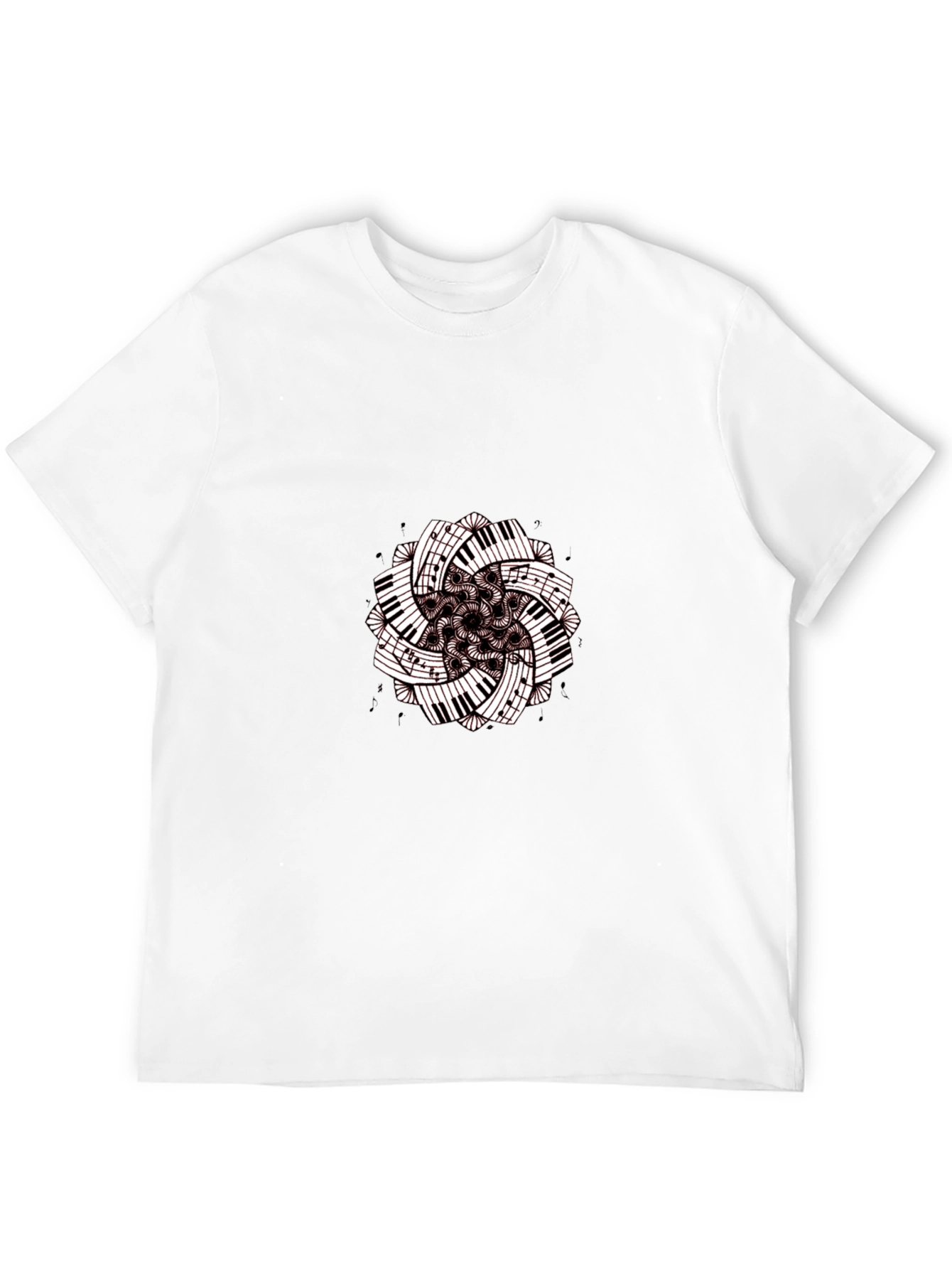 Musical Mandala Graphic Tee - Black Cotton Comfort