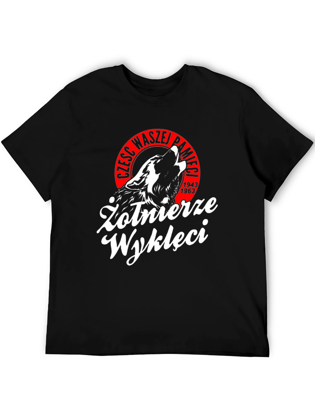 Żołnierze Wyklęci T-Shirt - Black Wolf Patriot Design