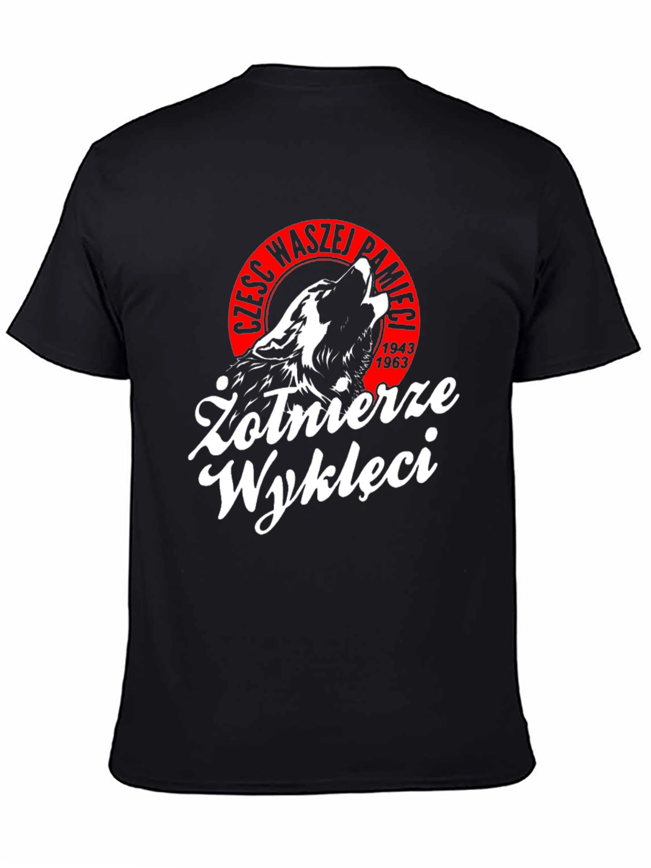 Żołnierze Wyklęci T-Shirt - Black Wolf Patriot Design