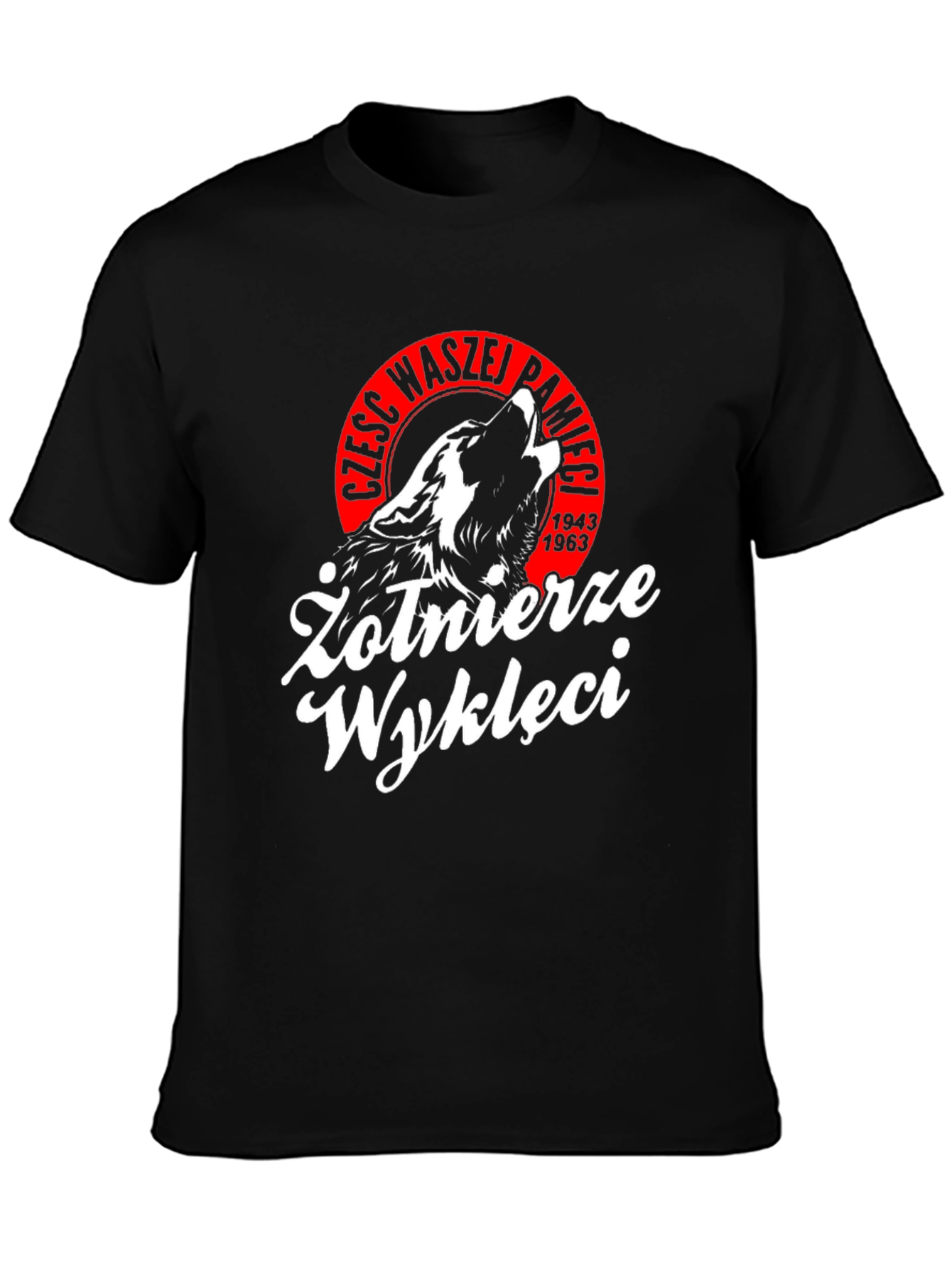 Żołnierze Wyklęci T-Shirt - Black Wolf Patriot Design