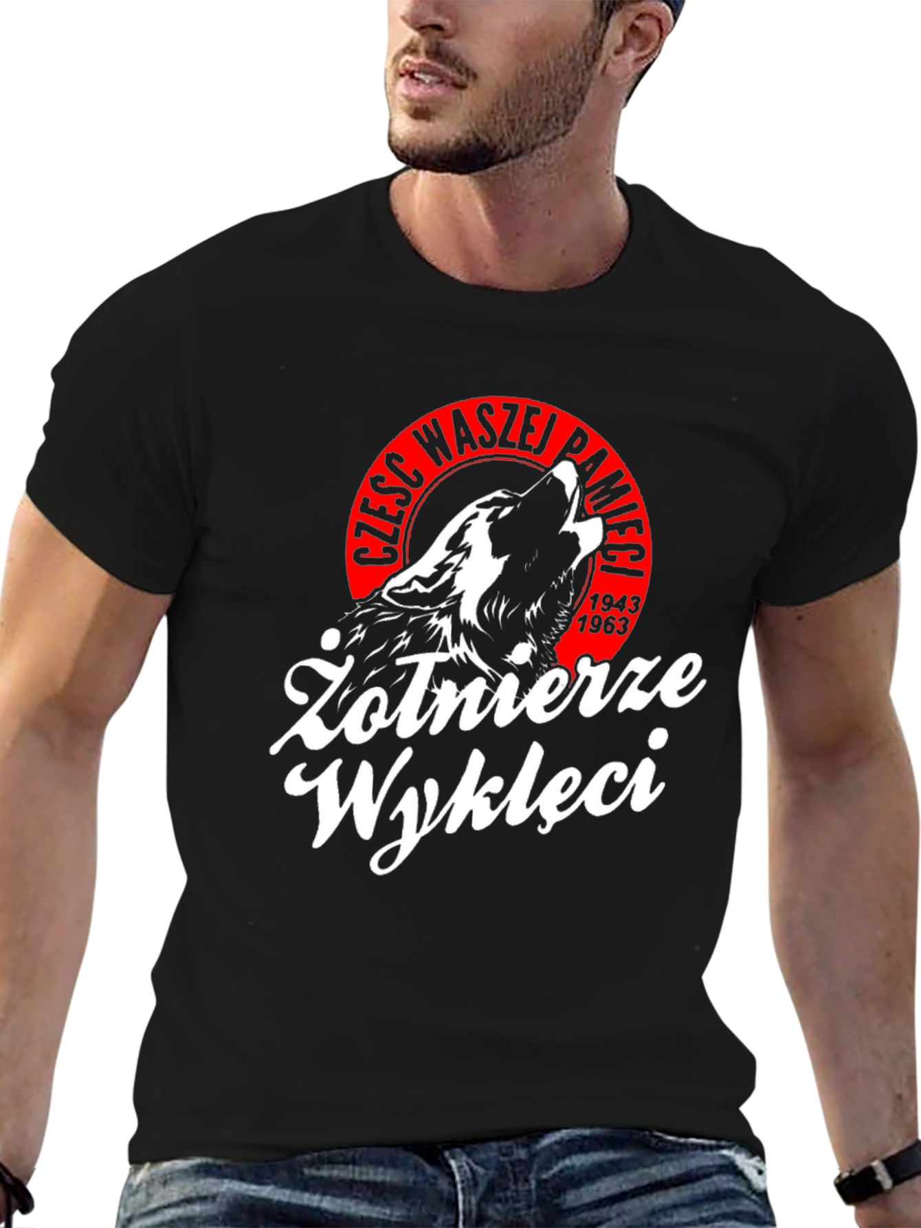 Żołnierze Wyklęci T-Shirt - Black Wolf Patriot Design