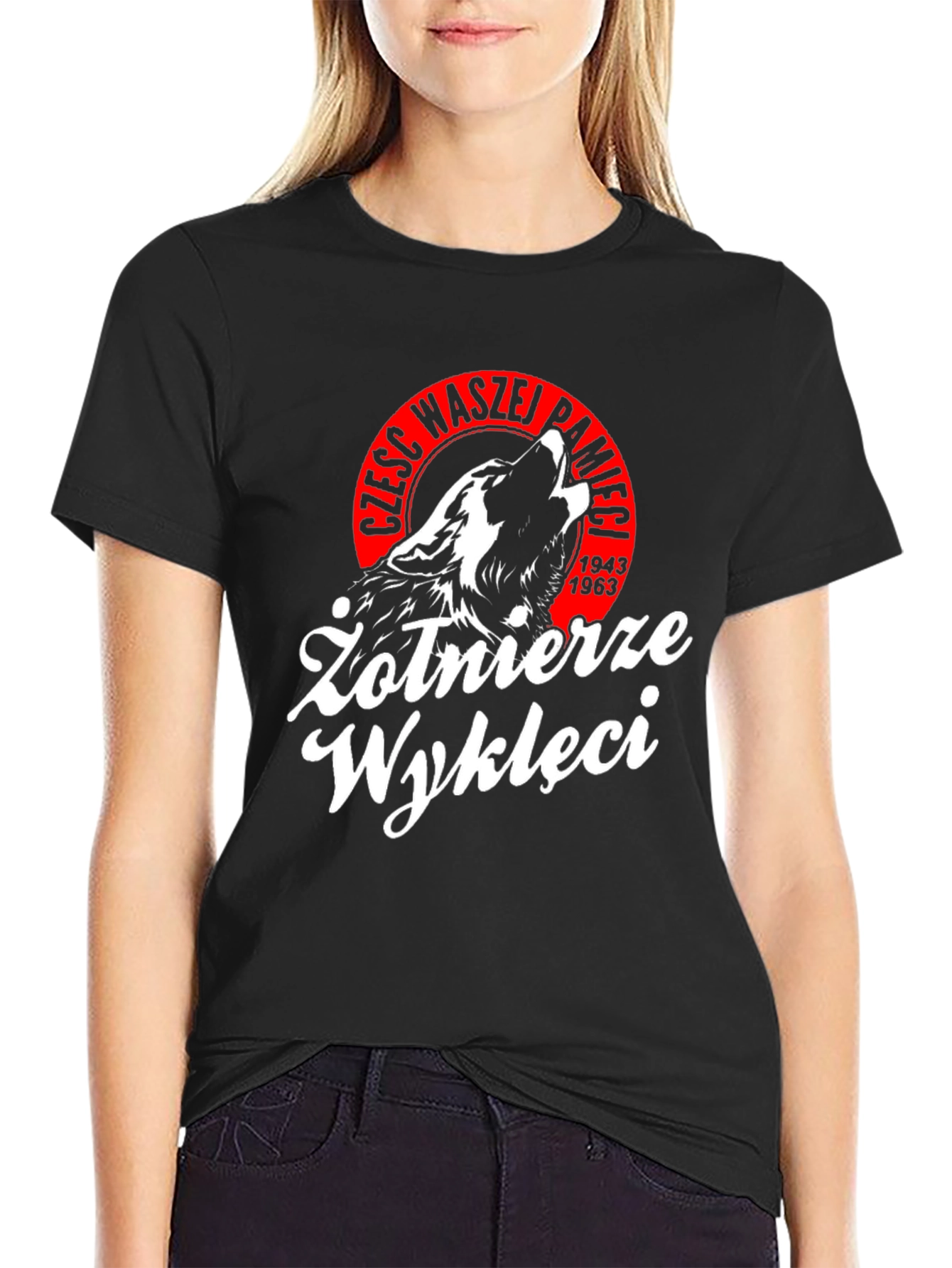 Żołnierze Wyklęci T-Shirt - Black Wolf Patriot Design