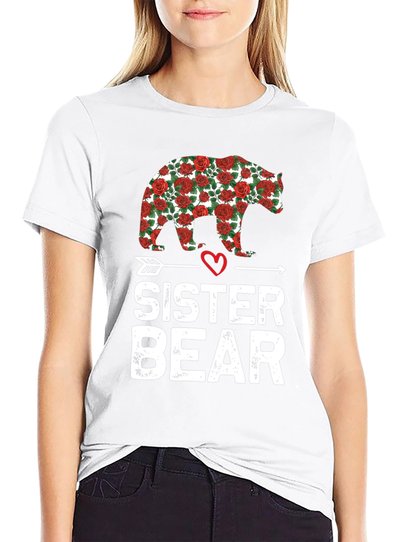 Sister Bear Rose Graphic T-Shirt