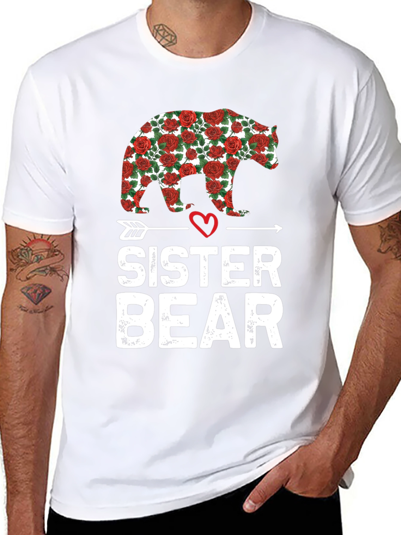 Sister Bear Rose Graphic T-Shirt