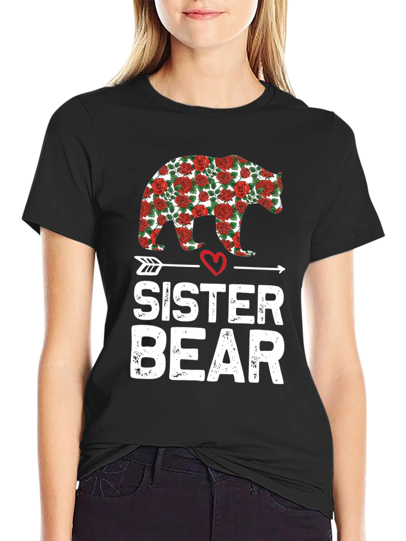 Sister Bear Rose Graphic T-Shirt