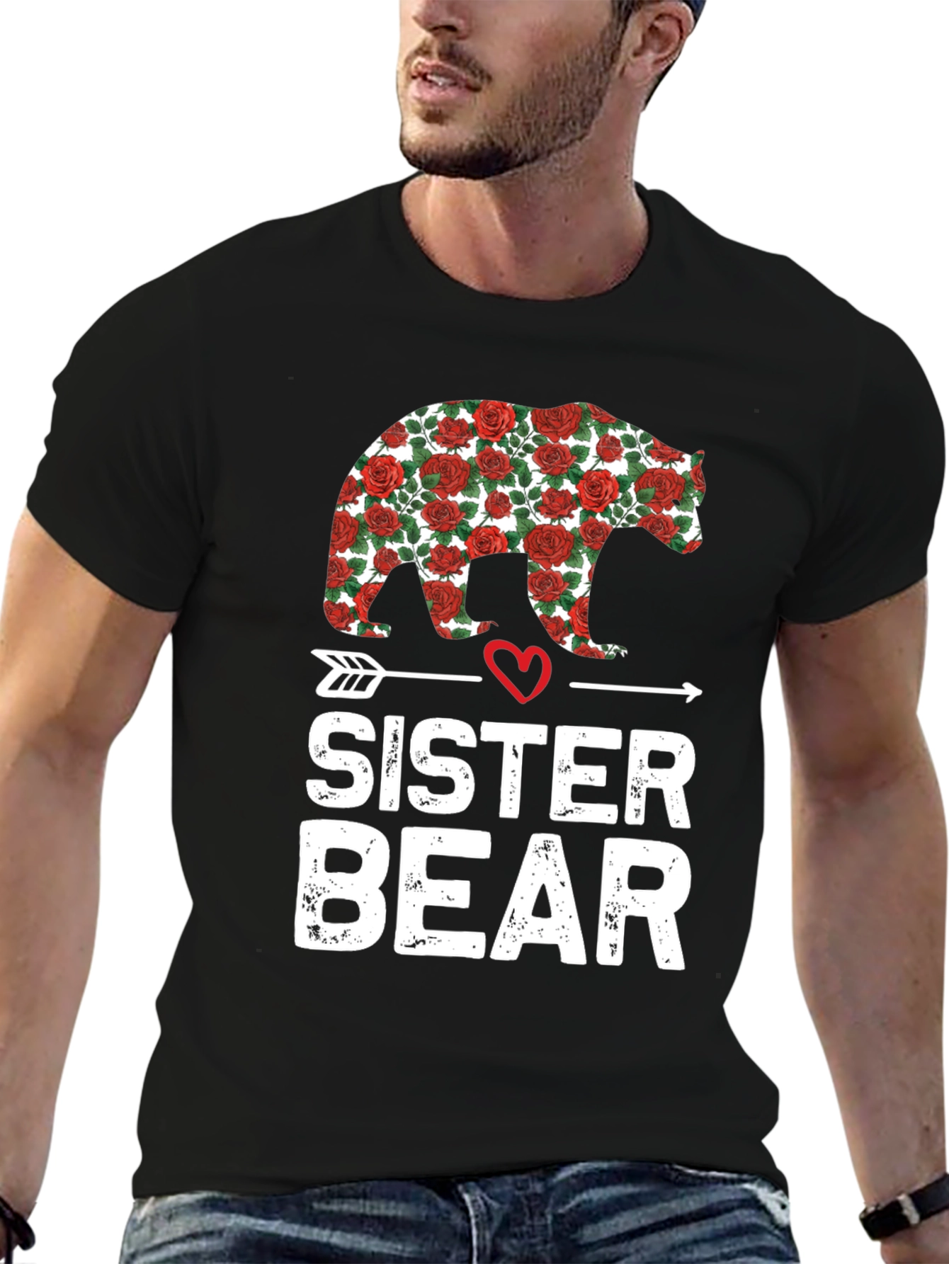 Sister Bear Rose Graphic T-Shirt