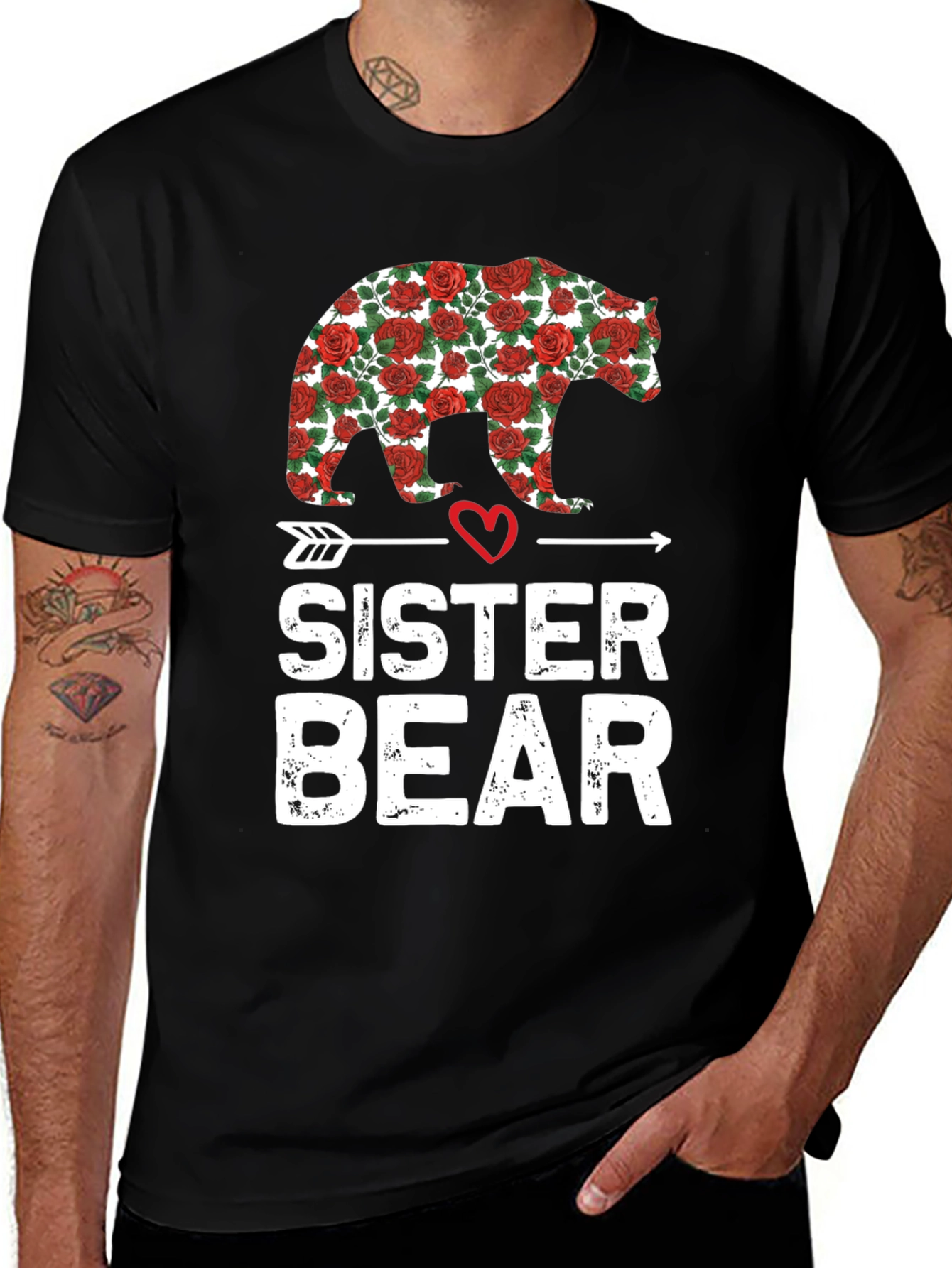 Sister Bear Rose Graphic T-Shirt
