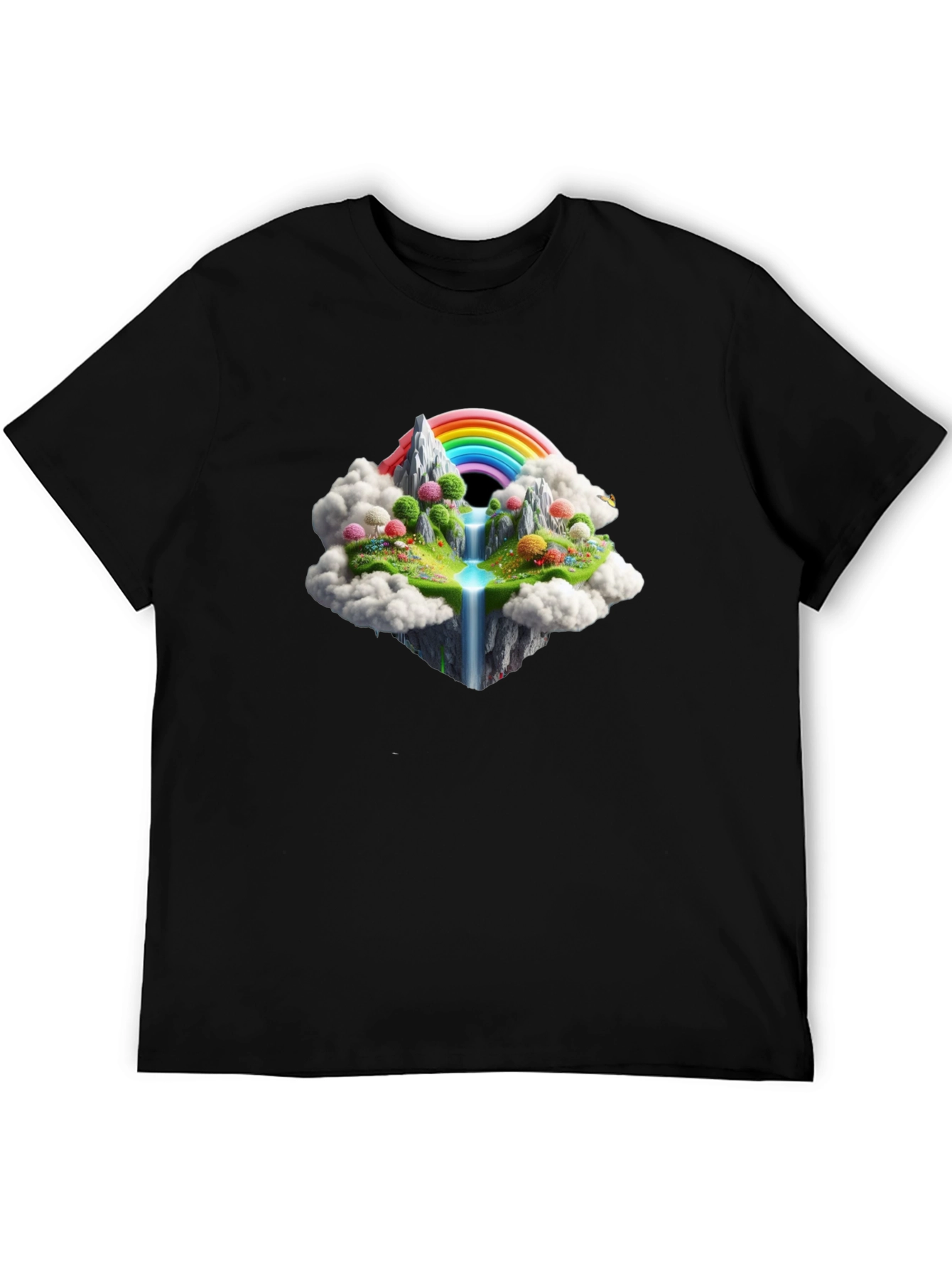 Rainbow Island Black T-Shirt