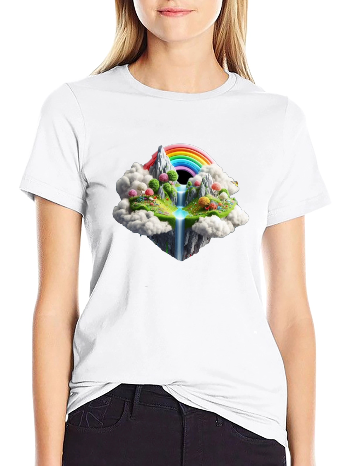 Rainbow Island Black T-Shirt