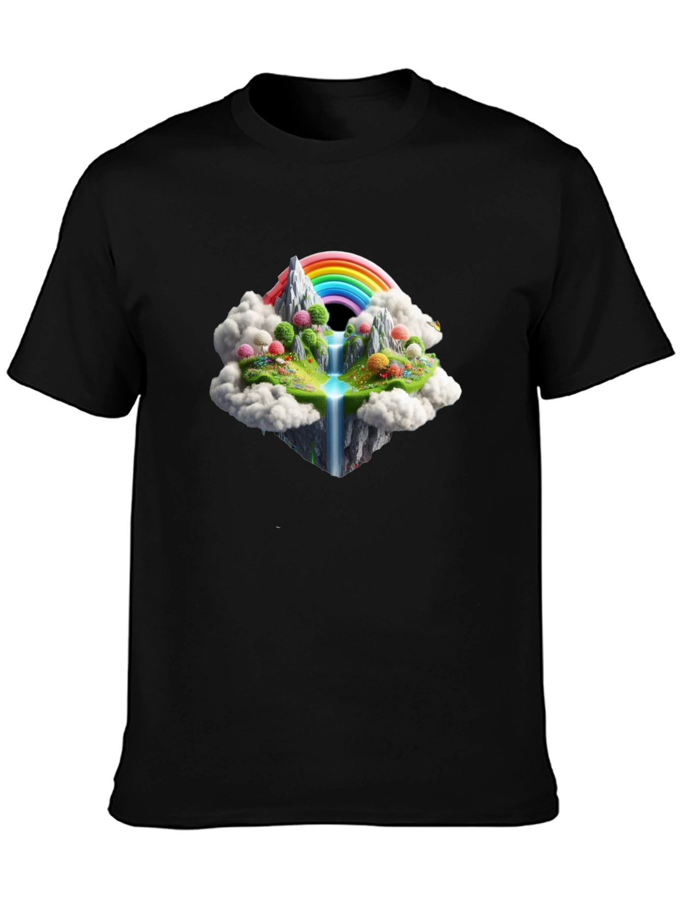 Rainbow Island Black T-Shirt