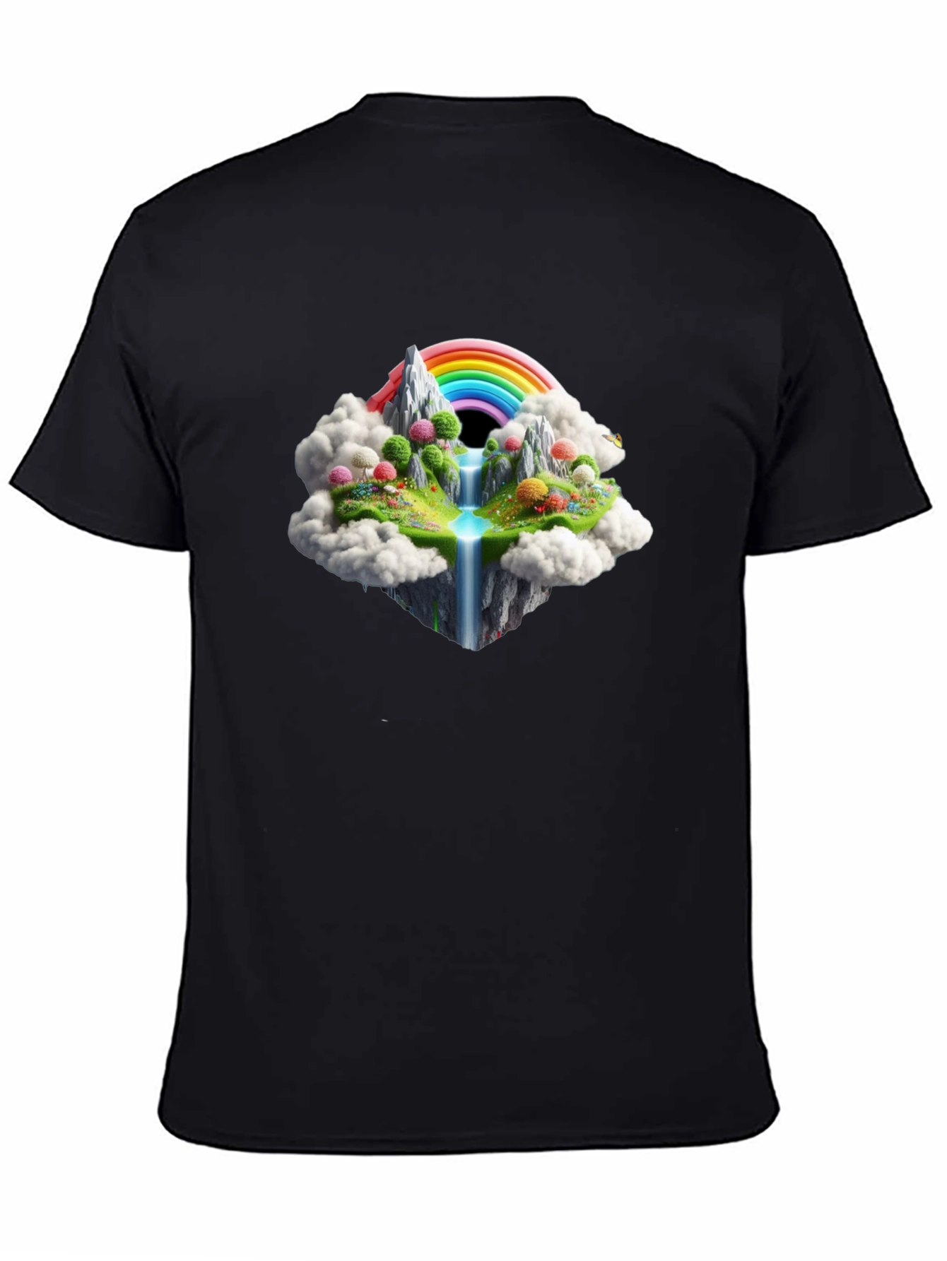 Rainbow Island Black T-Shirt