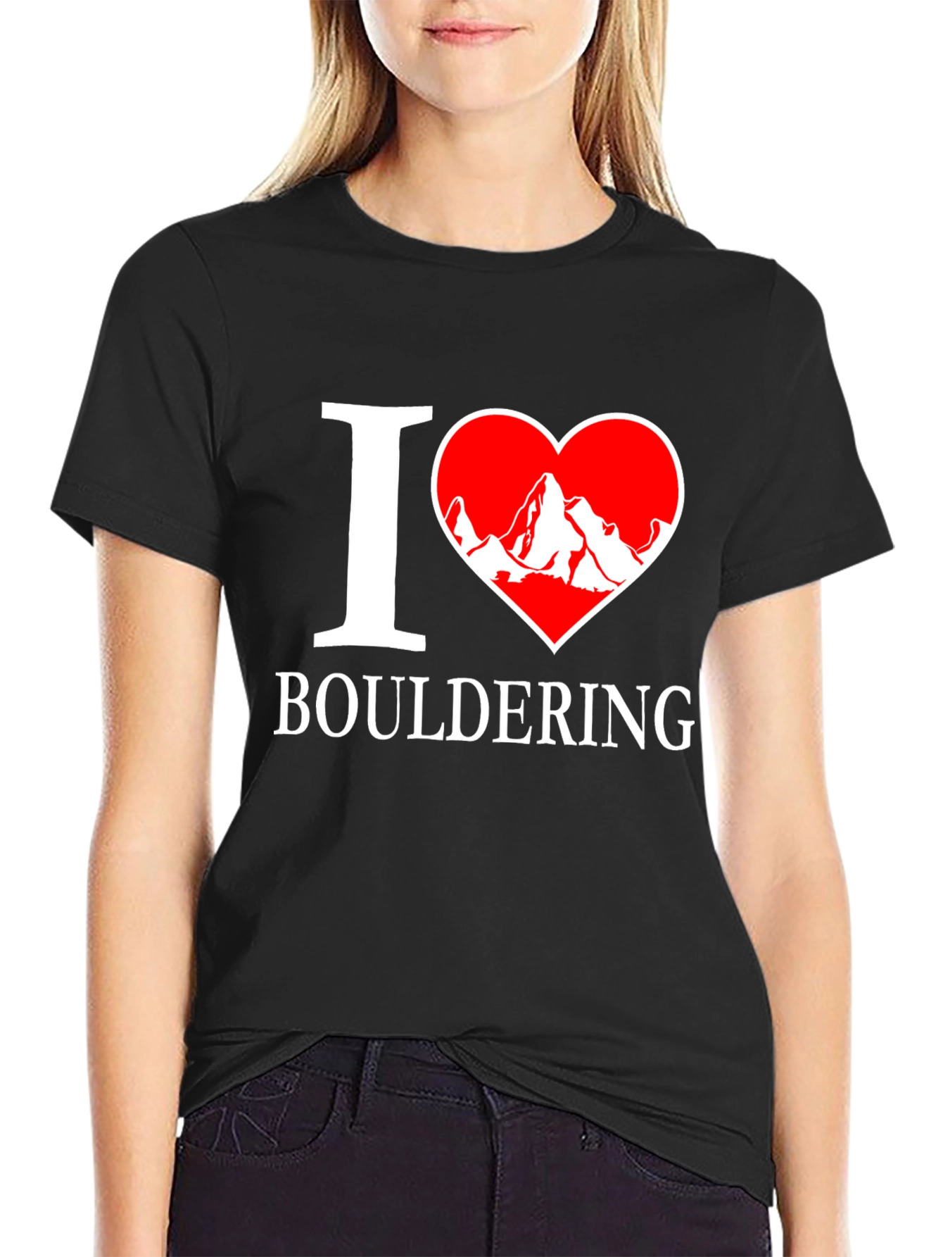 I Heart Bouldering Graphic Tee - Climbing Enthusiast Shirt