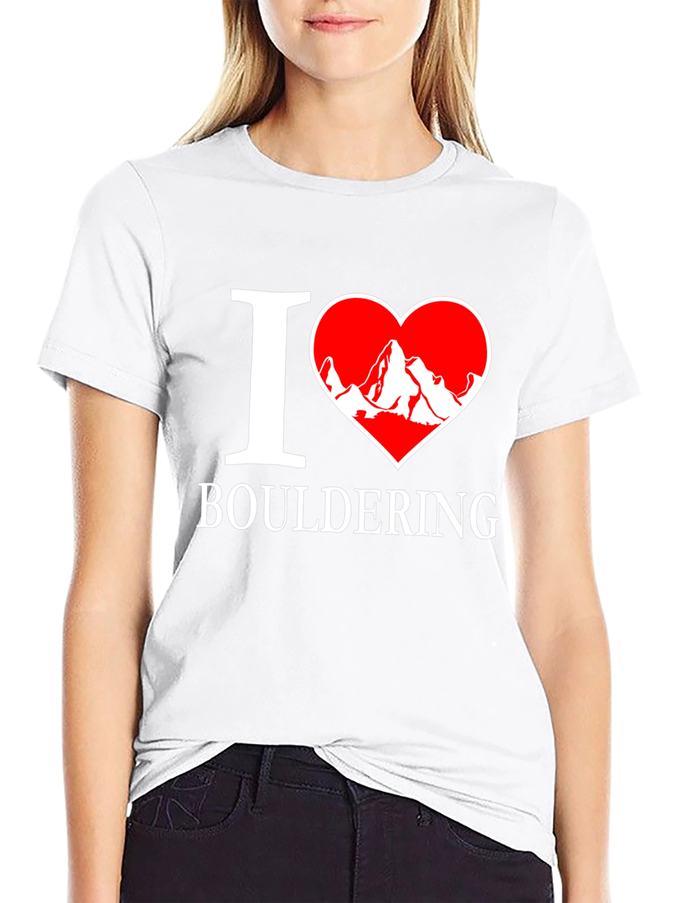 I Heart Bouldering Graphic Tee - Climbing Enthusiast Shirt