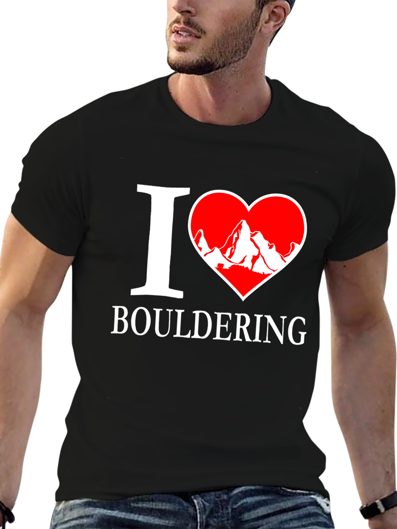 I Heart Bouldering Graphic Tee - Climbing Enthusiast Shirt