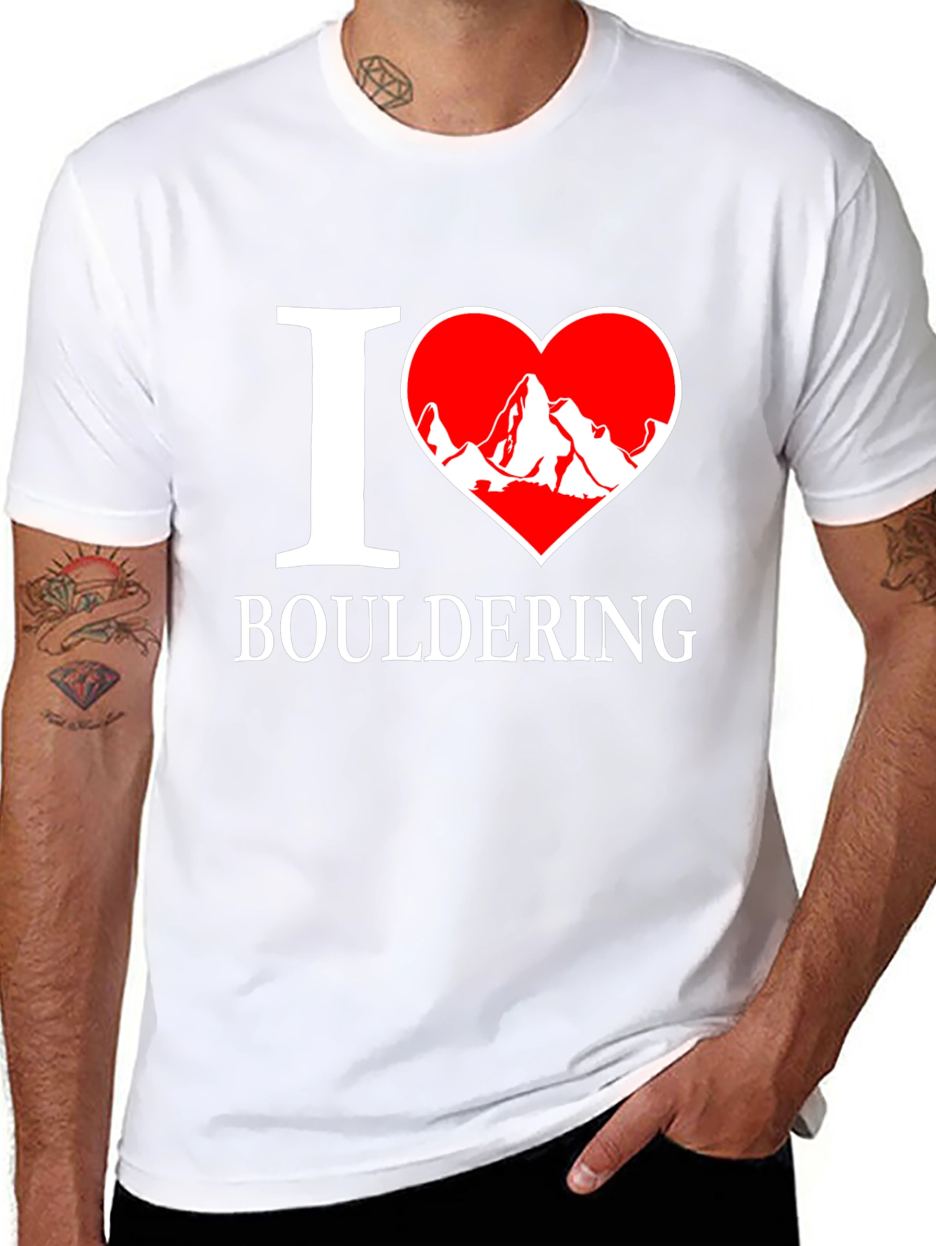 I Heart Bouldering Graphic Tee - Climbing Enthusiast Shirt