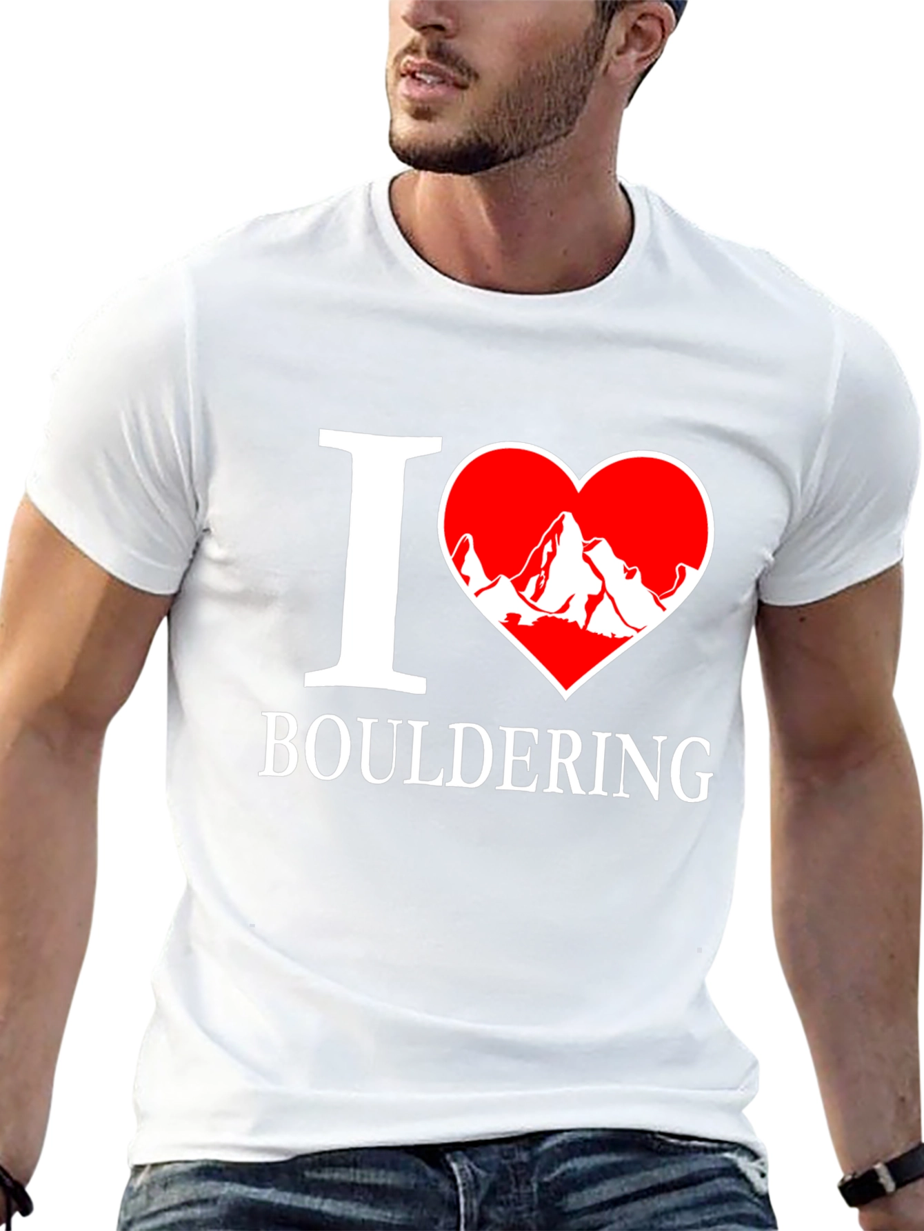 I Heart Bouldering Graphic Tee - Climbing Enthusiast Shirt